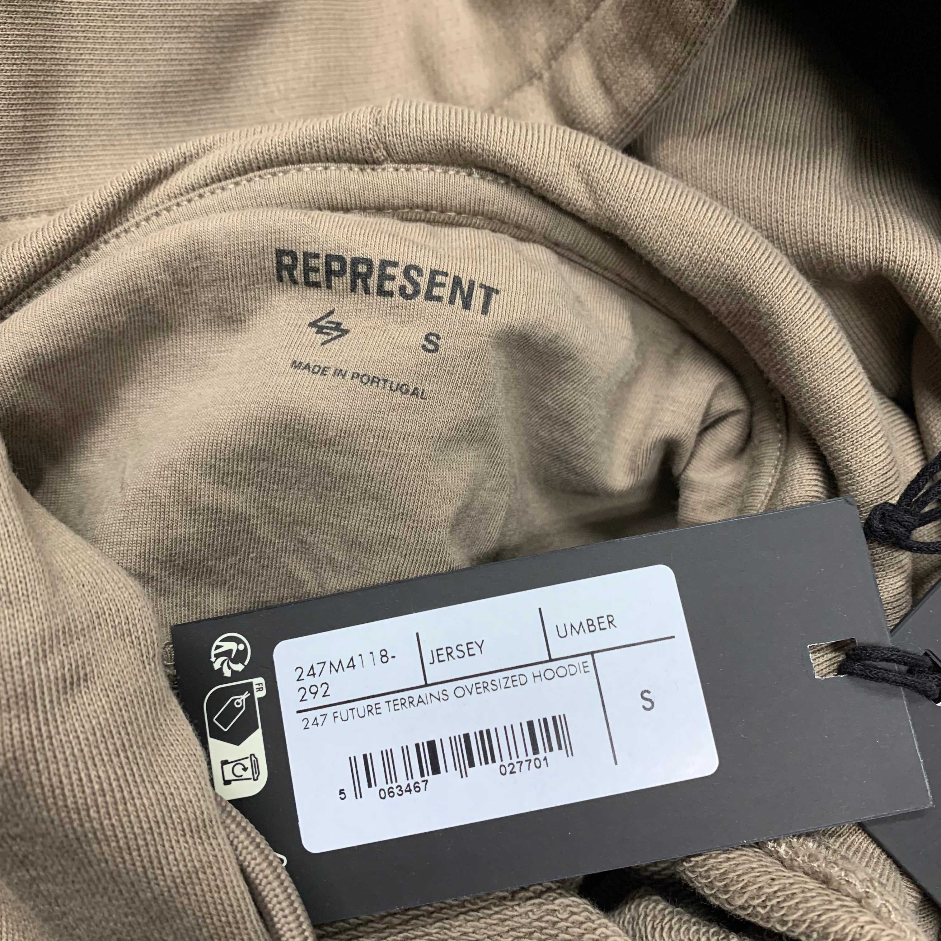 Represent Small Hoodie 247 Future Terrains Oversized Umber Hoodie