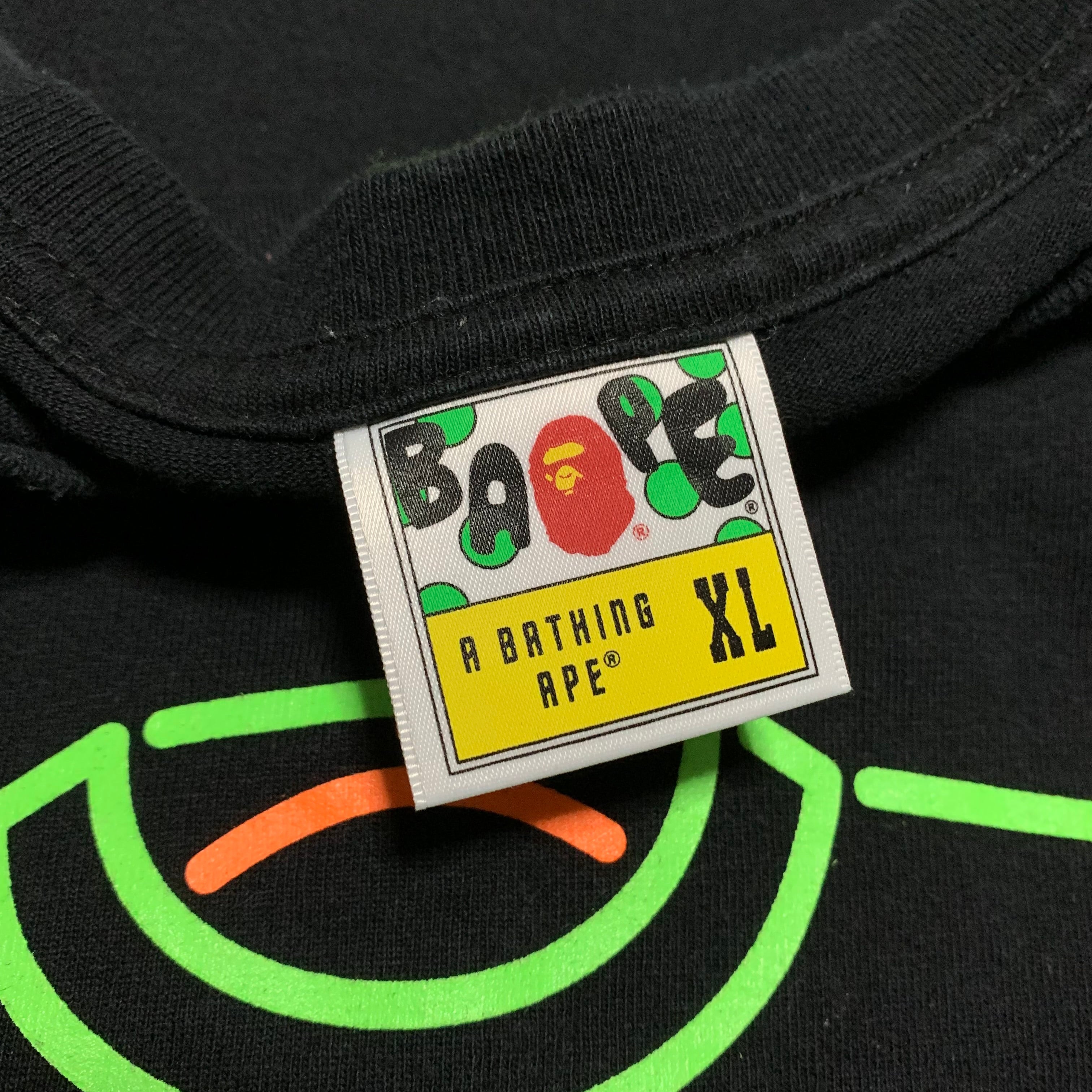Bape XL Dover Street Market Plus Fluro Graphic Black Tee A Bathing Ape