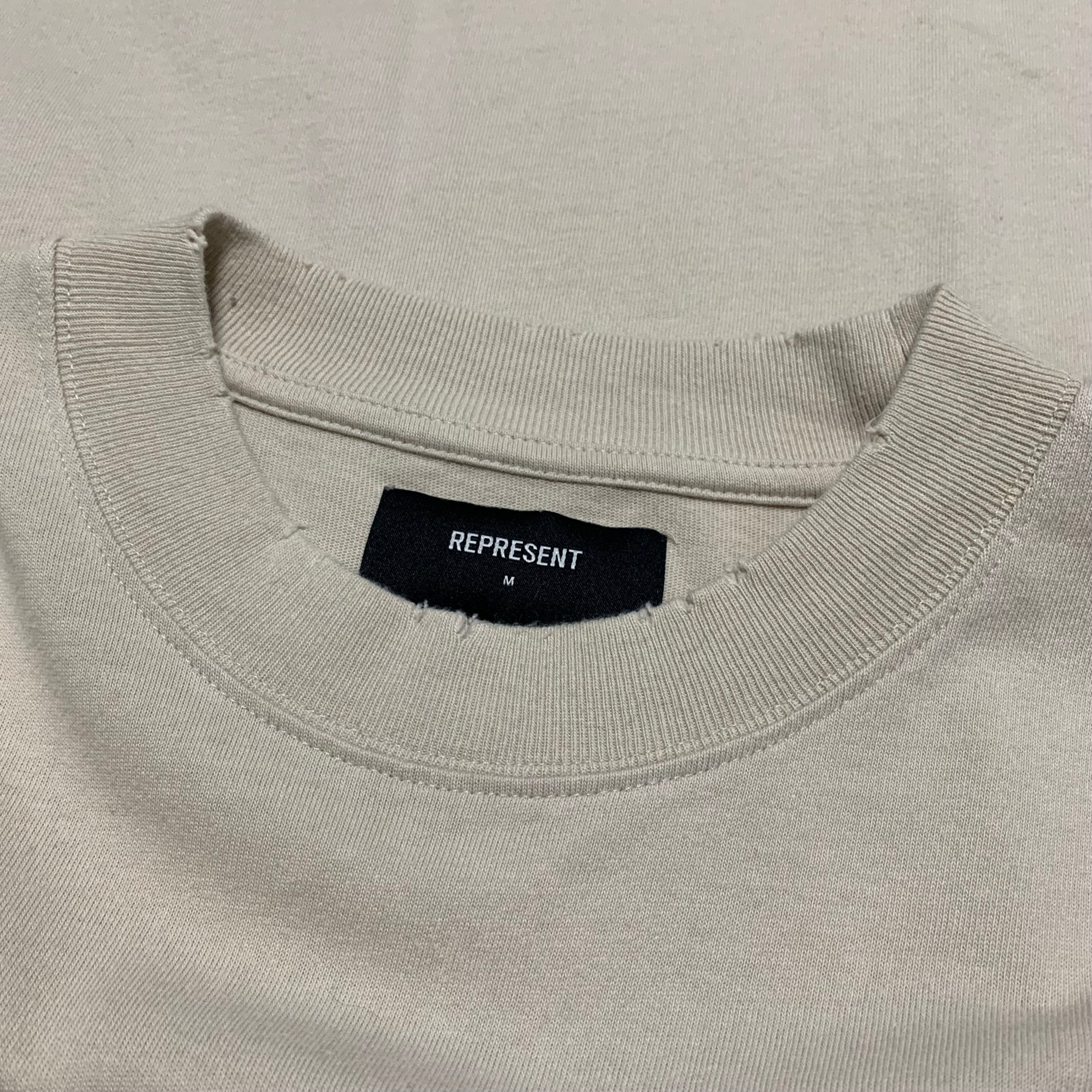 Represent Medium Shark Vintage White Tee 'Only The Strong Survive'