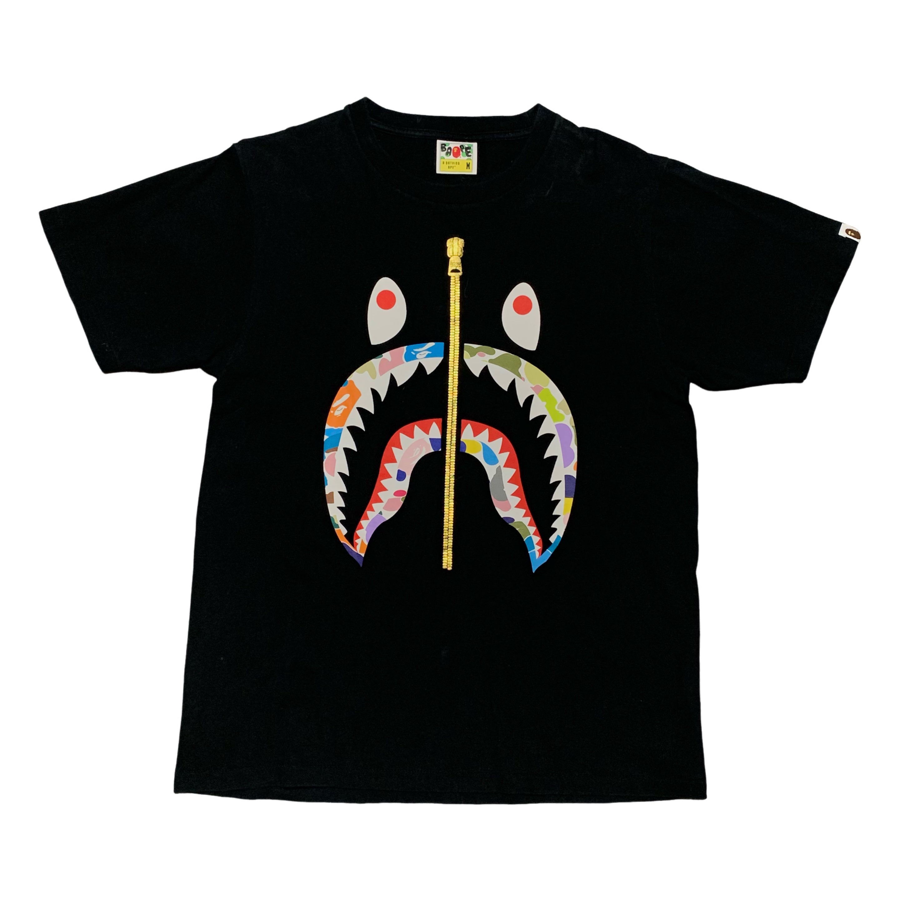 Bape Medium Shark Multi Camo Black Tee A Bathing Ape