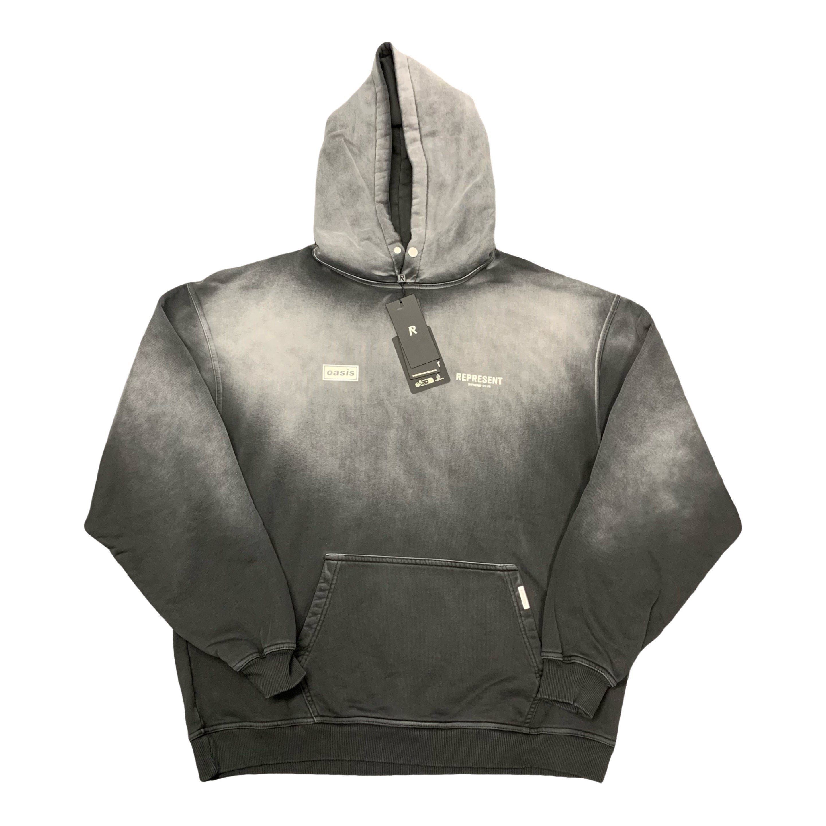 Represent Large Hoodie Oasis Owners Club Stained Black Hoodie (£170)