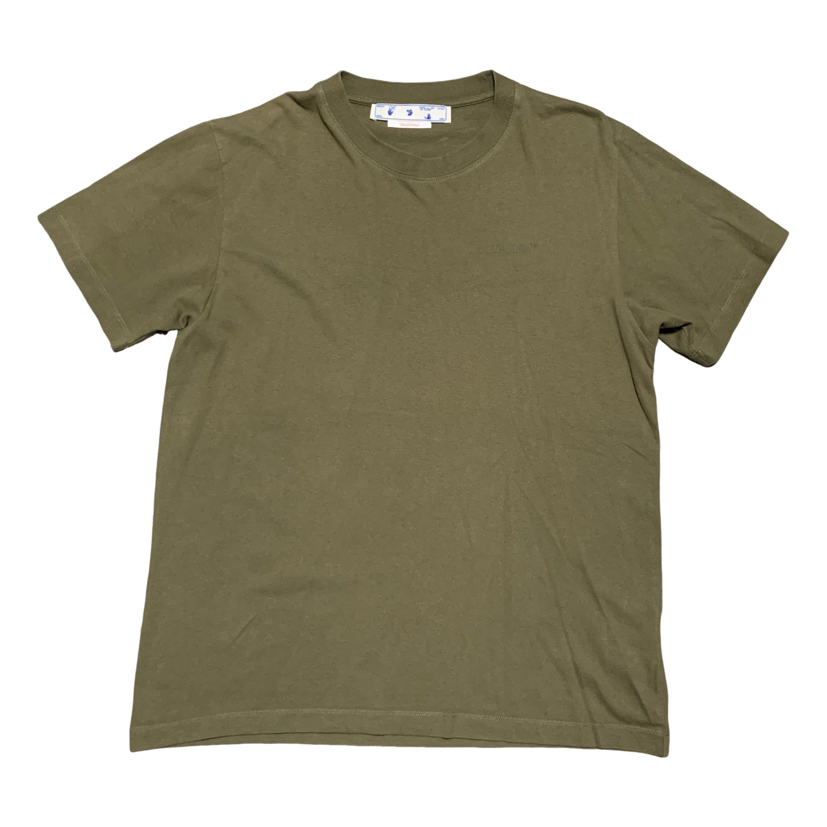 Off White Large Diagonal Tab Khaki Green Tee Virgil Abloh