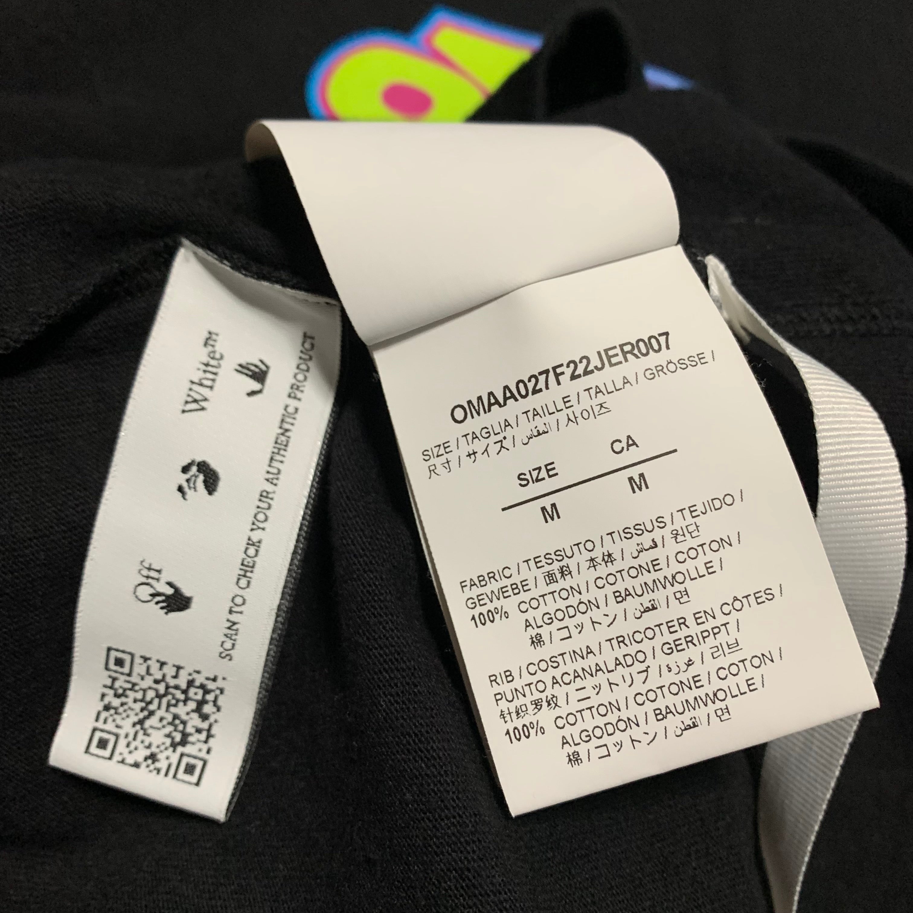 Off White Medium Degrade Lighting Arrows Black Tee Virgil Abloh