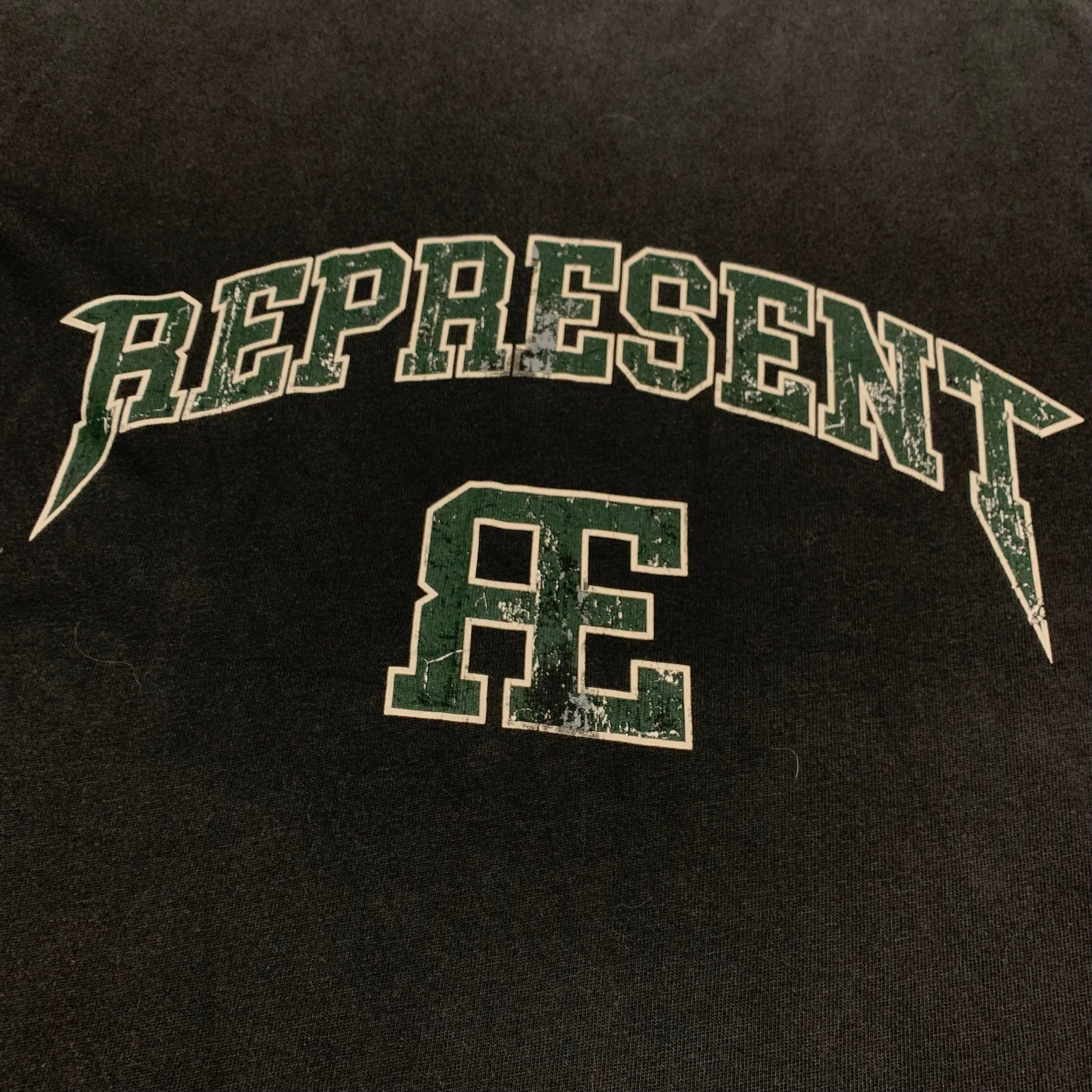 Represent XS Varsity Logo Graphic Vintage Black Tee