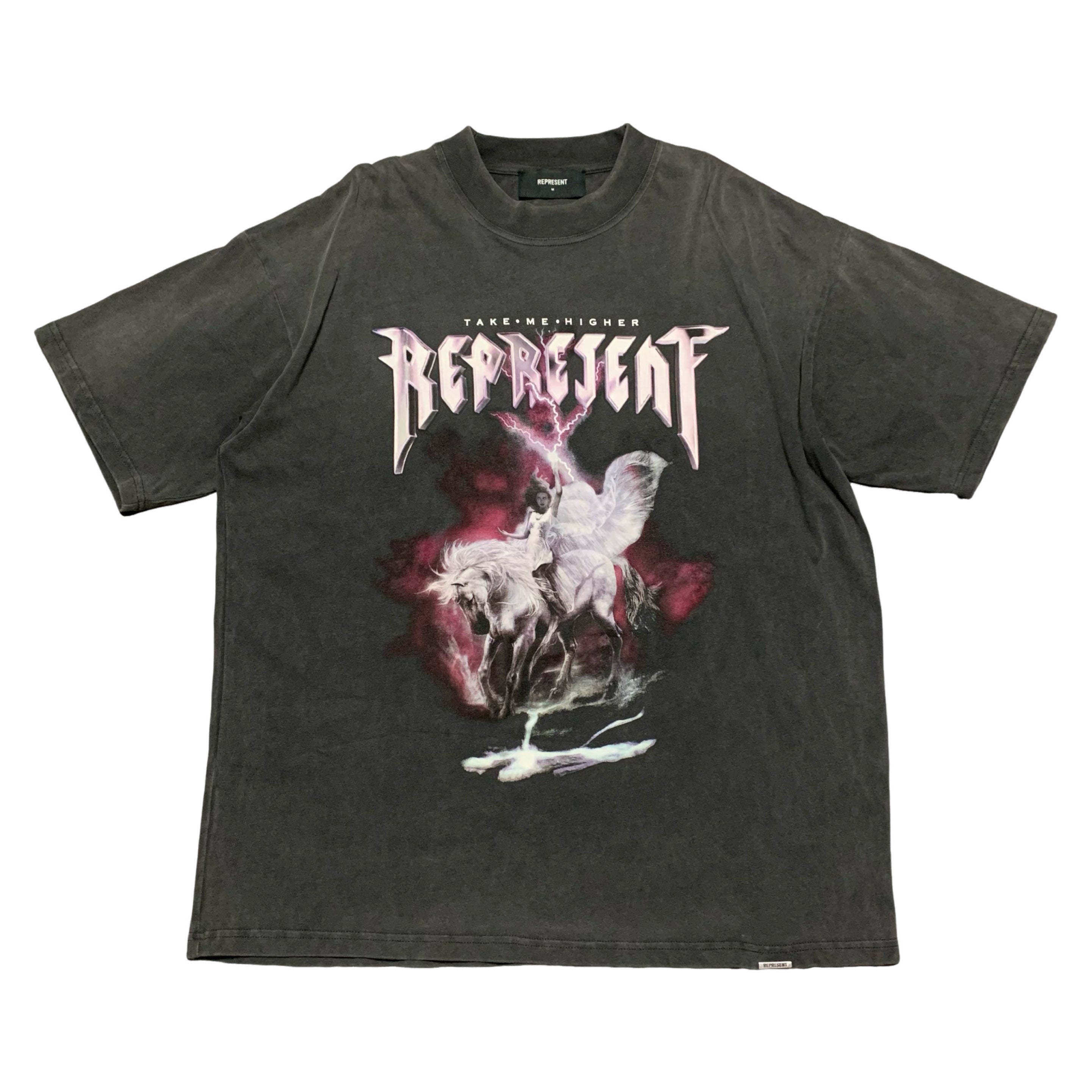 Represent Medium Take Higher Vintage Grey Tee