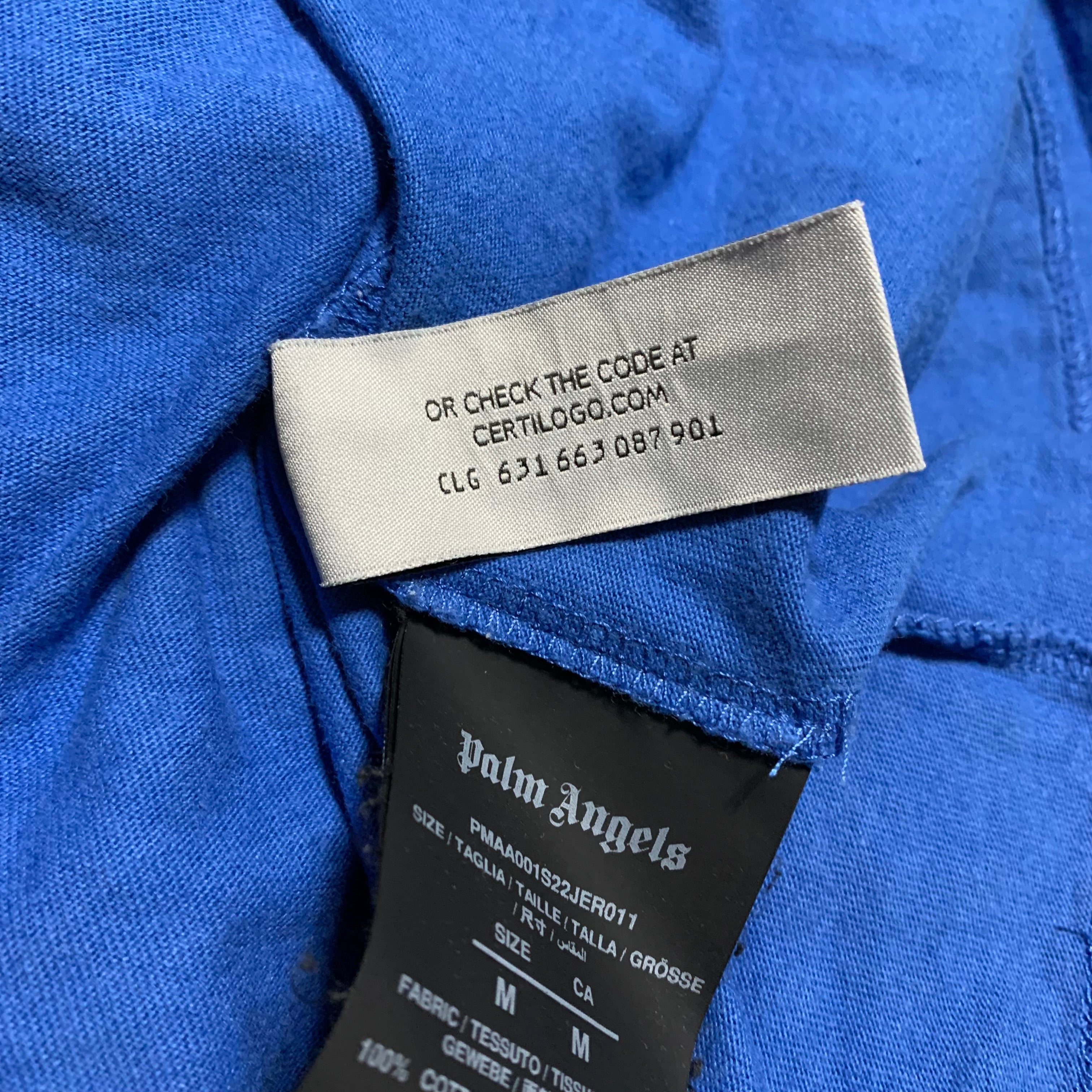 Palm Angels Medium Shark Graphic Blue Tee