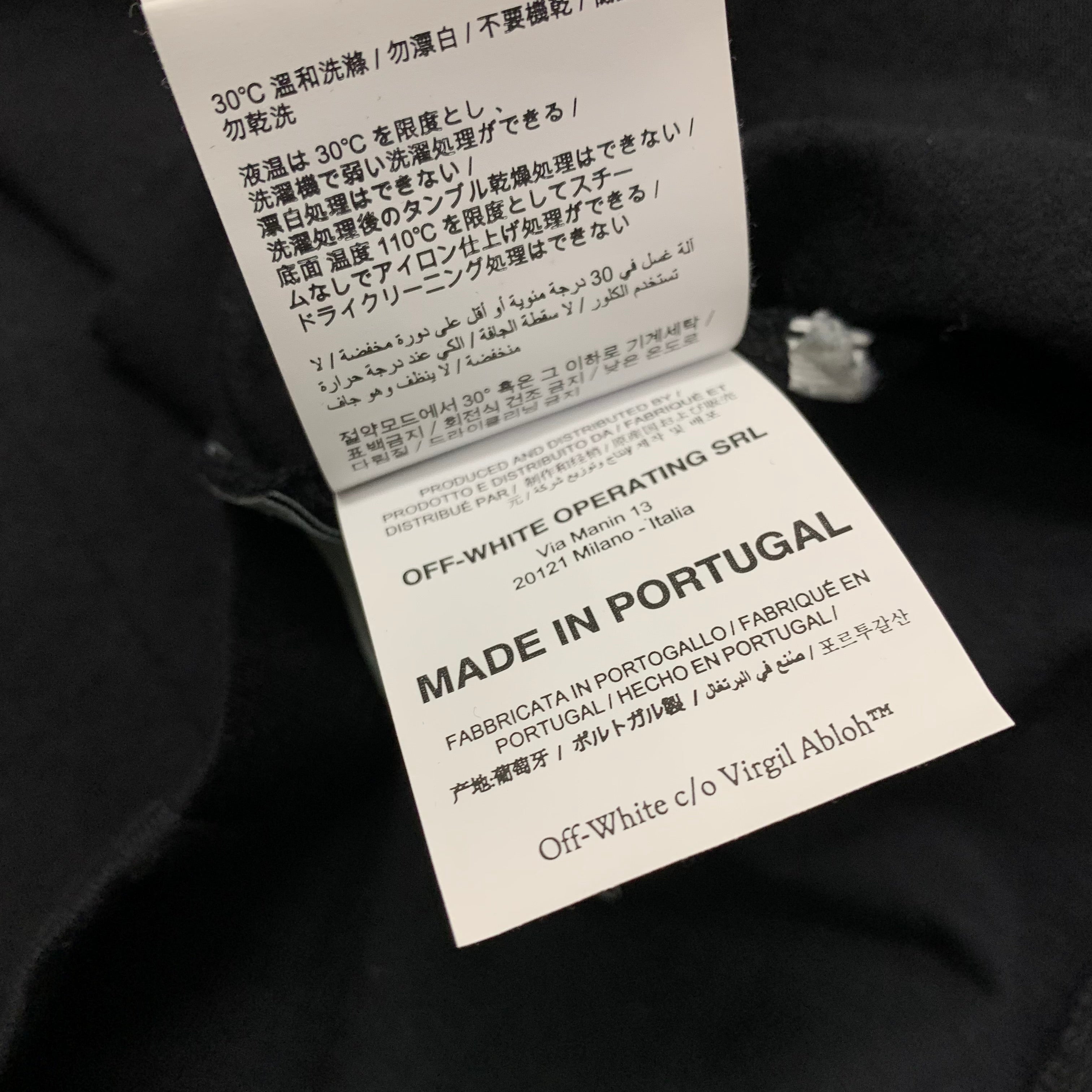 Off White Large Tee Marker Arrows Black T-Shirt Virgil Abloh Blue Graphic