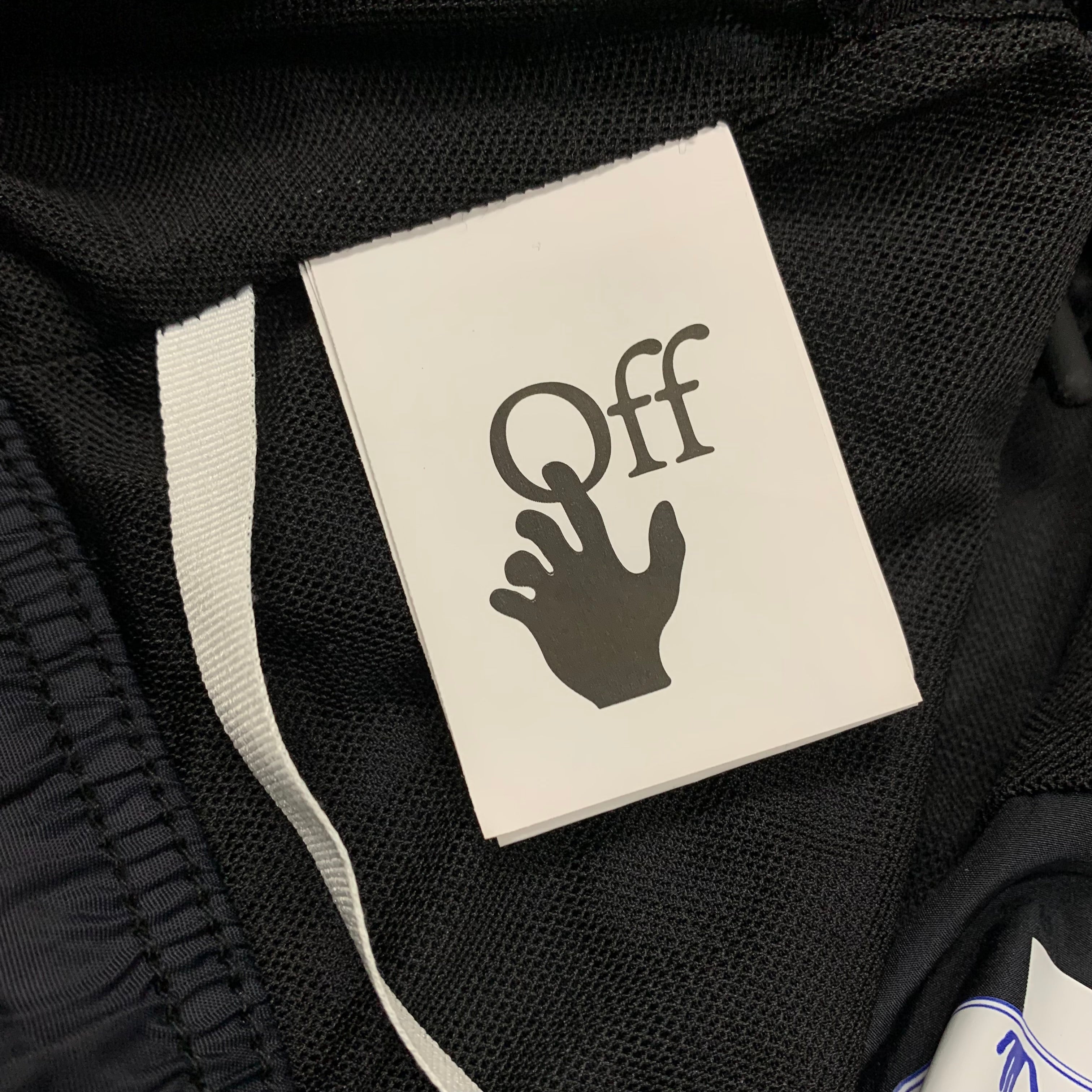 Off White Small Swim Shorts Graffiti Logo Black Bottoms Virgil Abloh