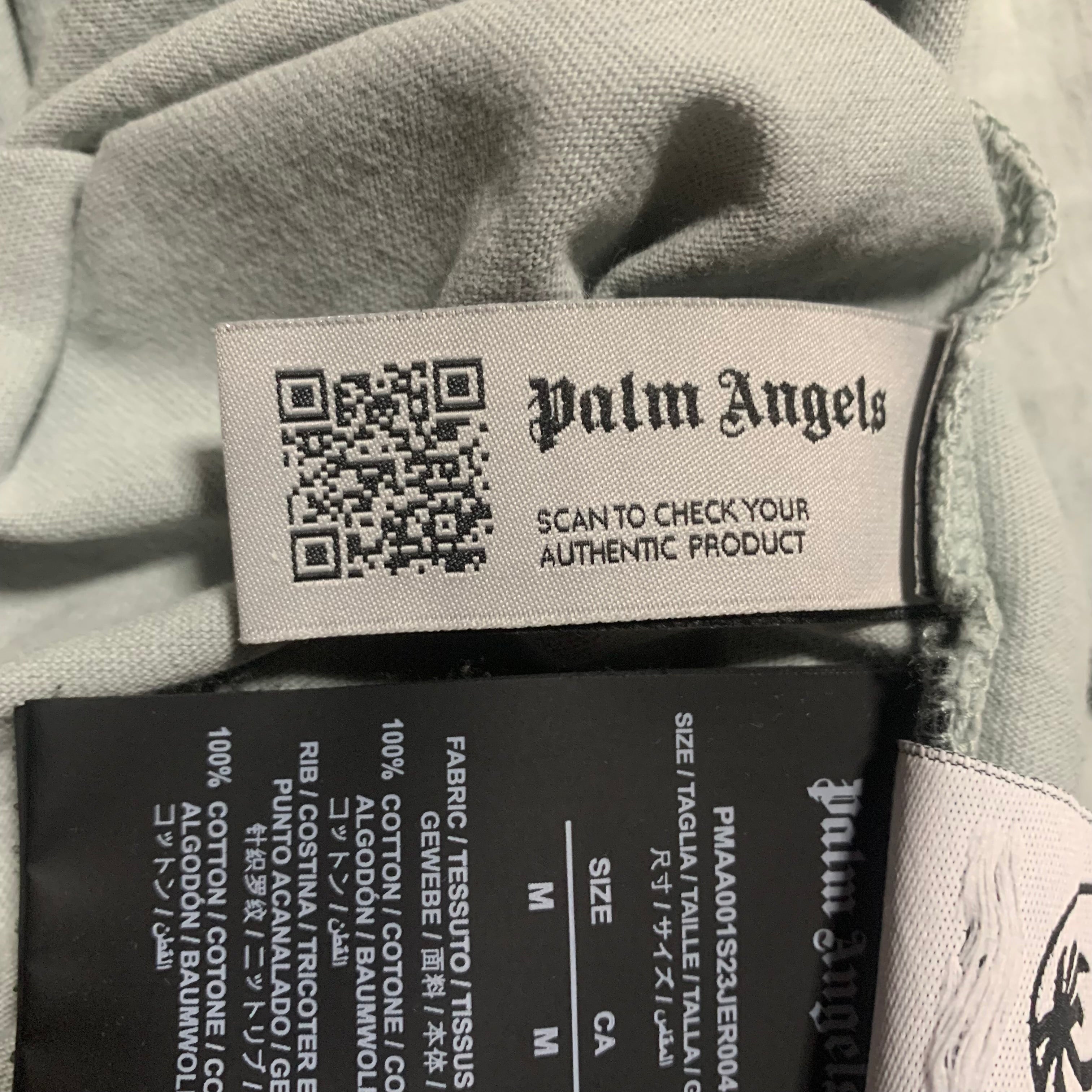 Palm Angels Medium GD Reverse Logo Light Grey Tee