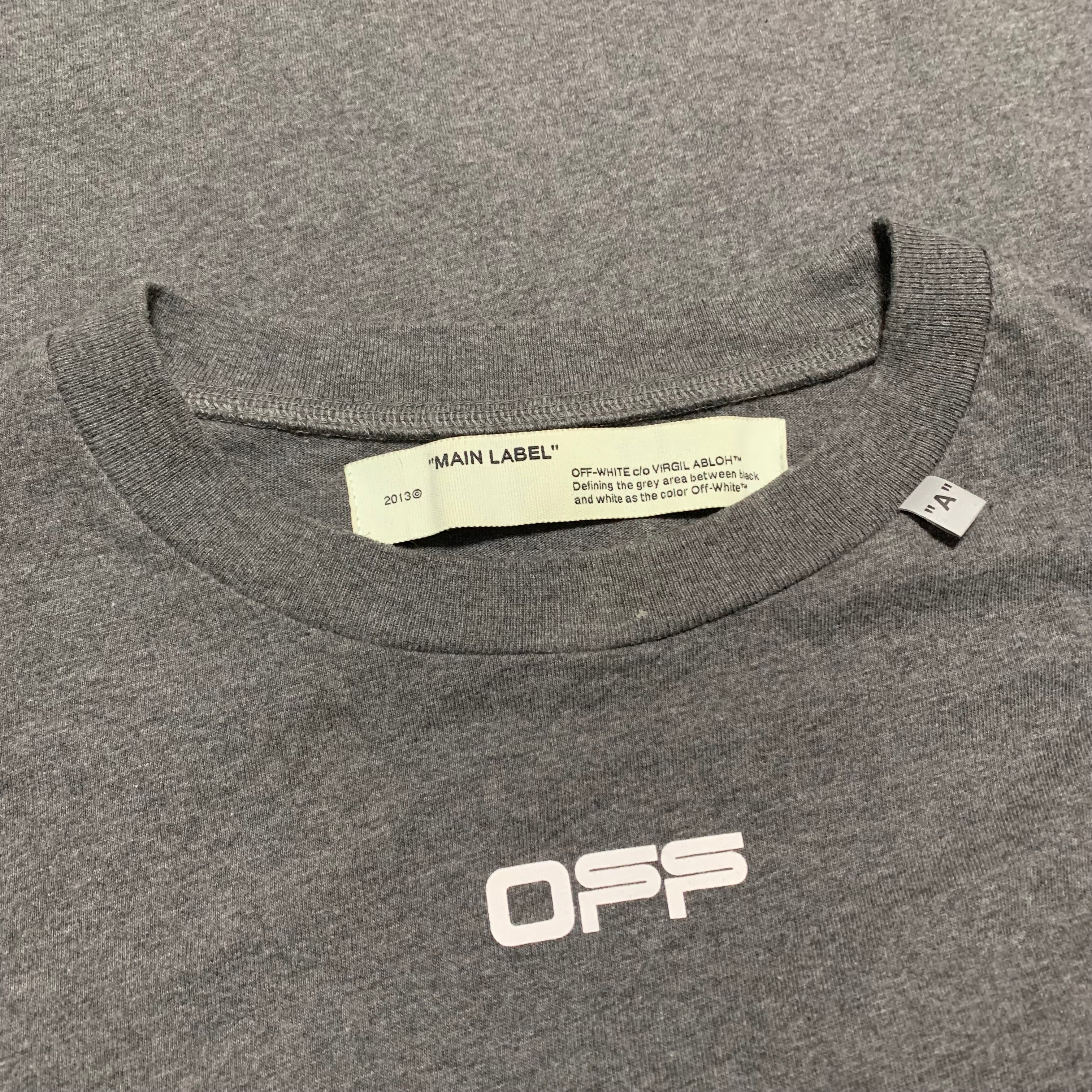Off White XL Off Graphic Grey Tee Virgil Abloh 2020