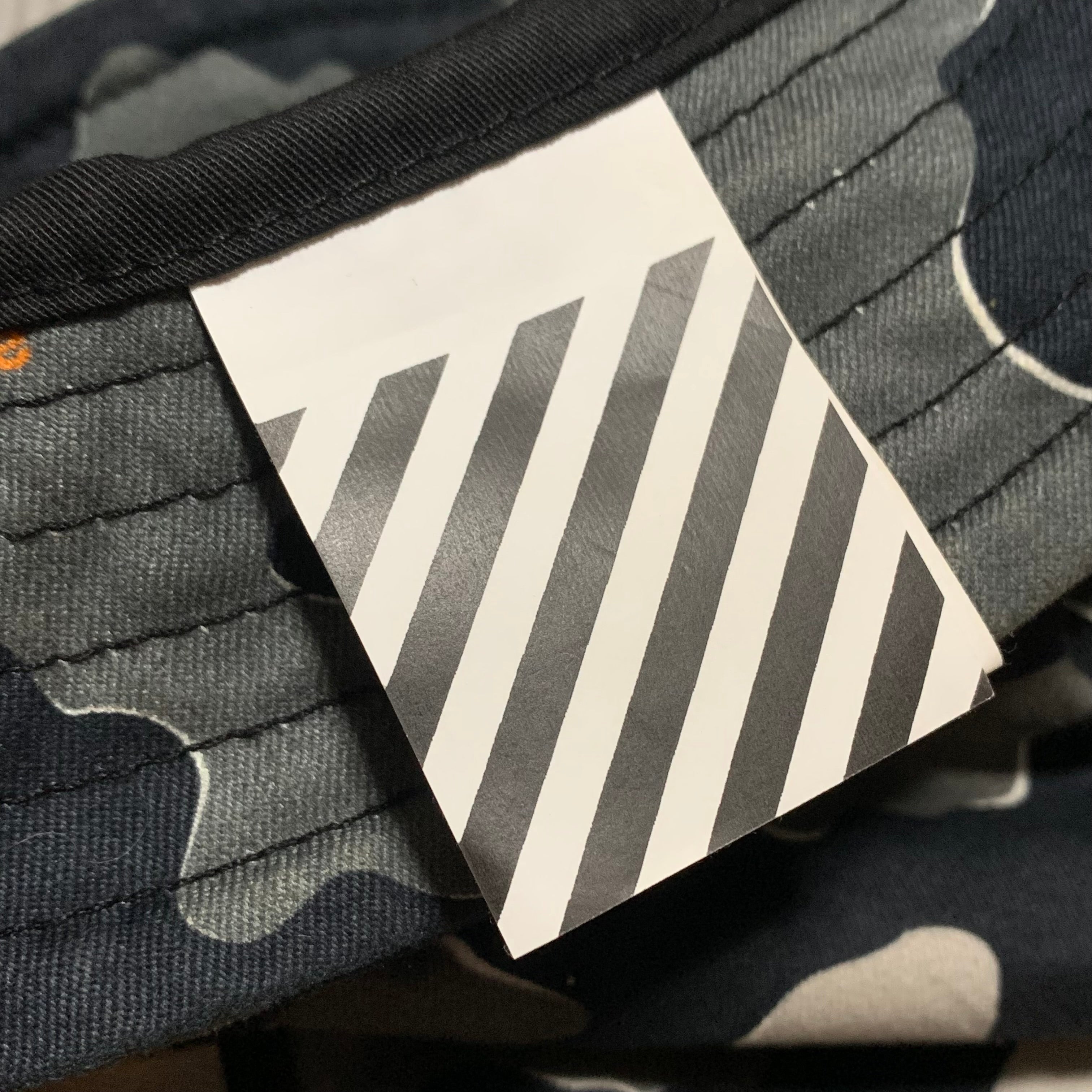 Off White Bucket Hat Camouflage Print Black Grey Hat Virgil Abloh