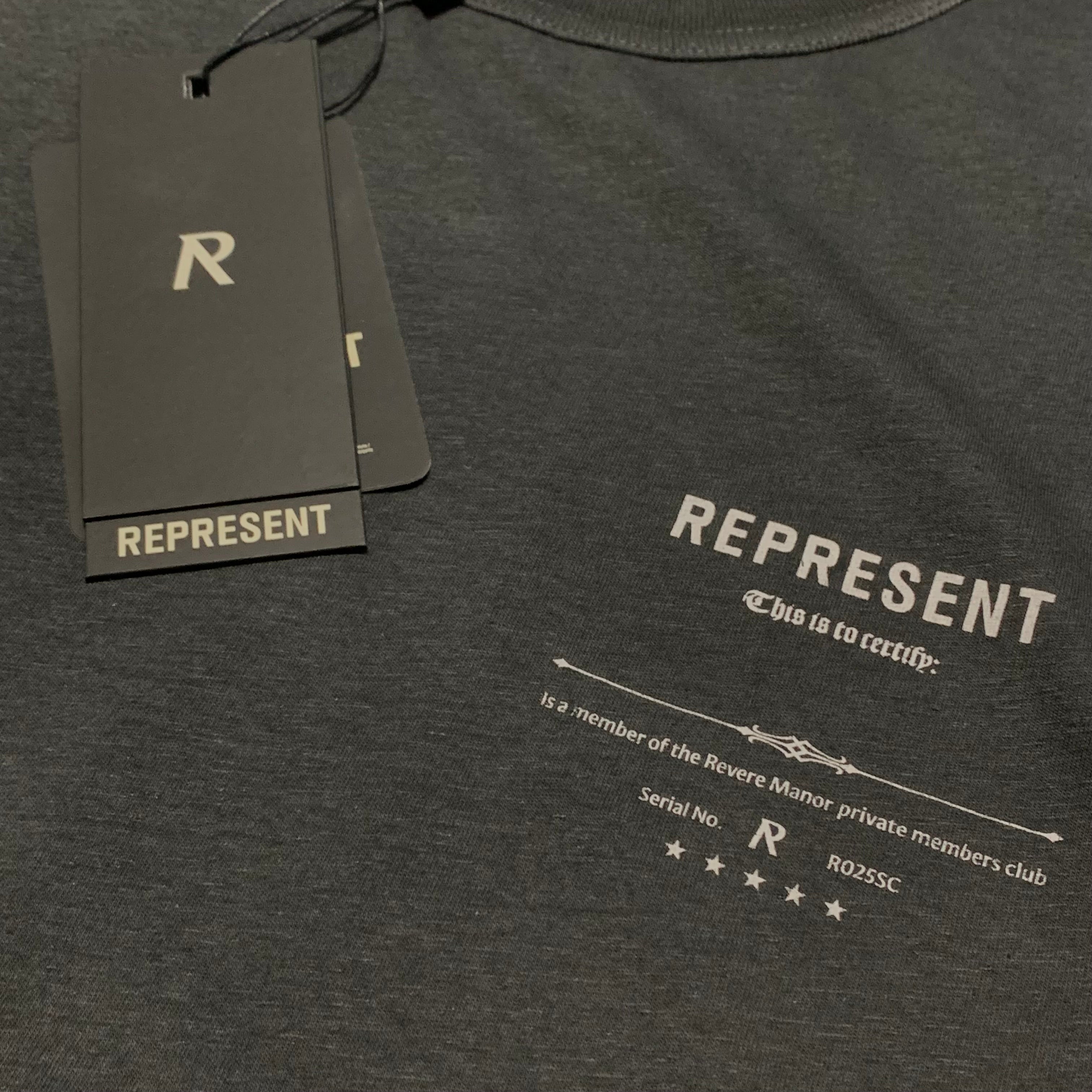 Represent Small Revere Manor Stained Black Tee