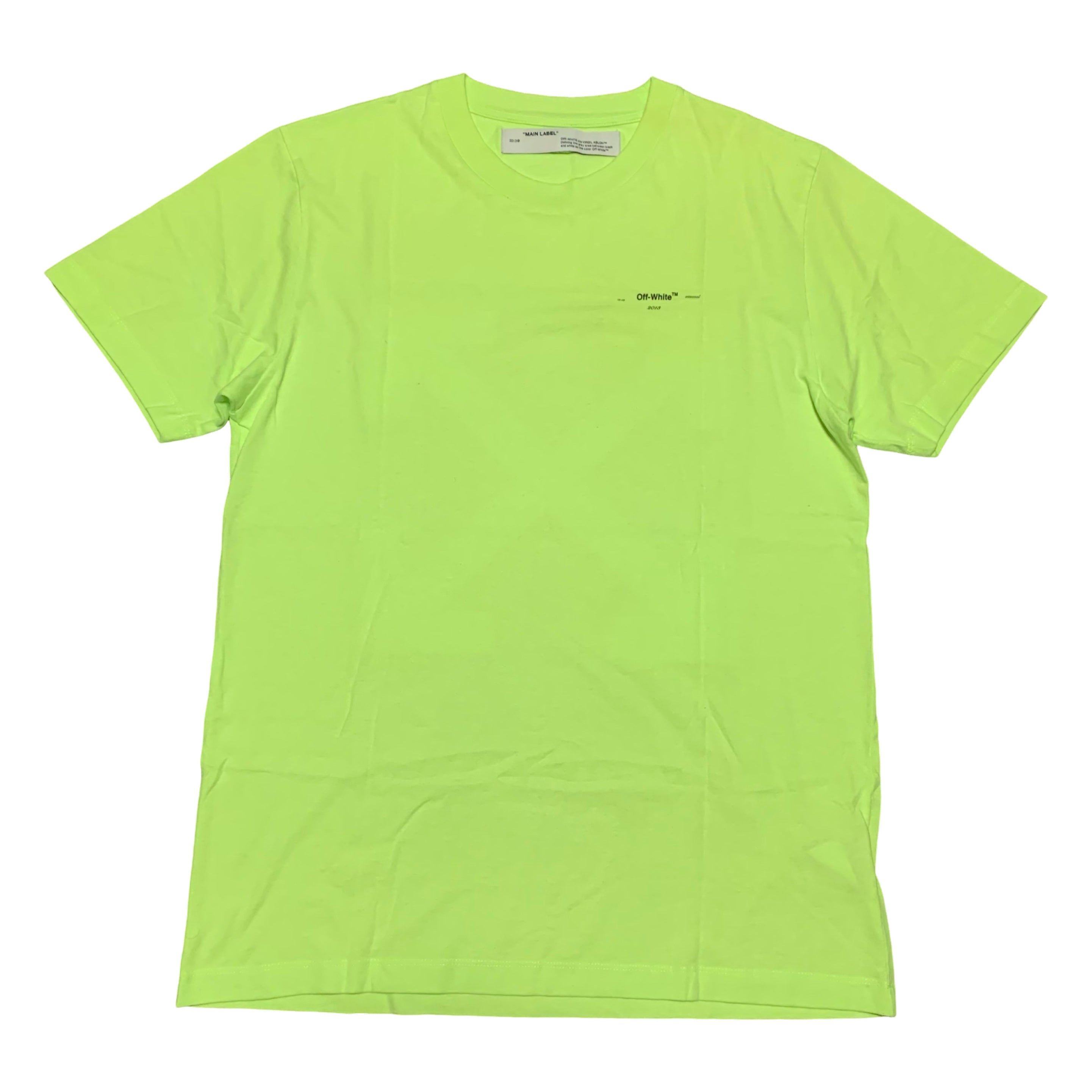 Off White Large Arrows Neon Green Yellow Tee Virgil Abloh