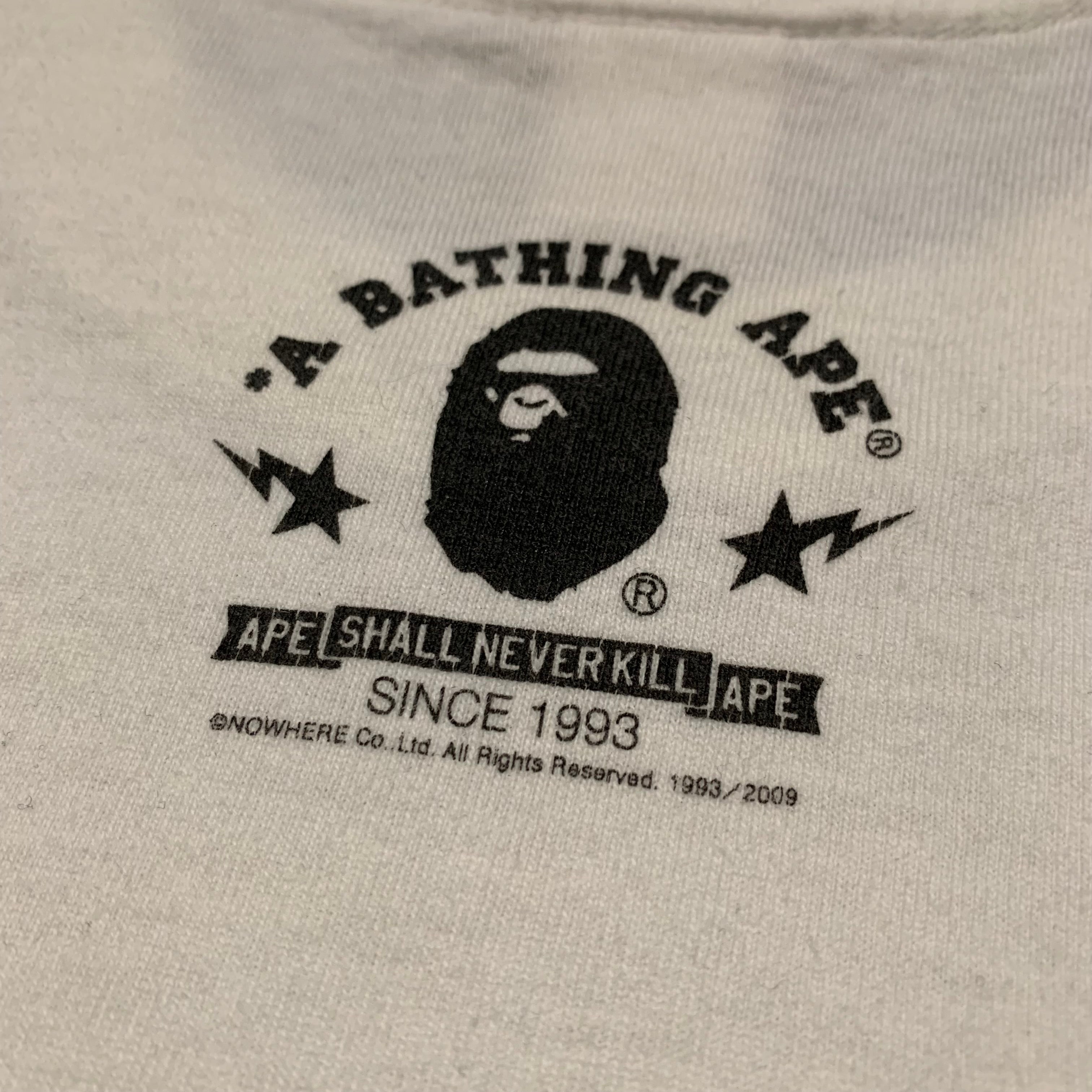 Bape Large 1st Camo Tie Graphic White Tee A Bathing Ape 2009