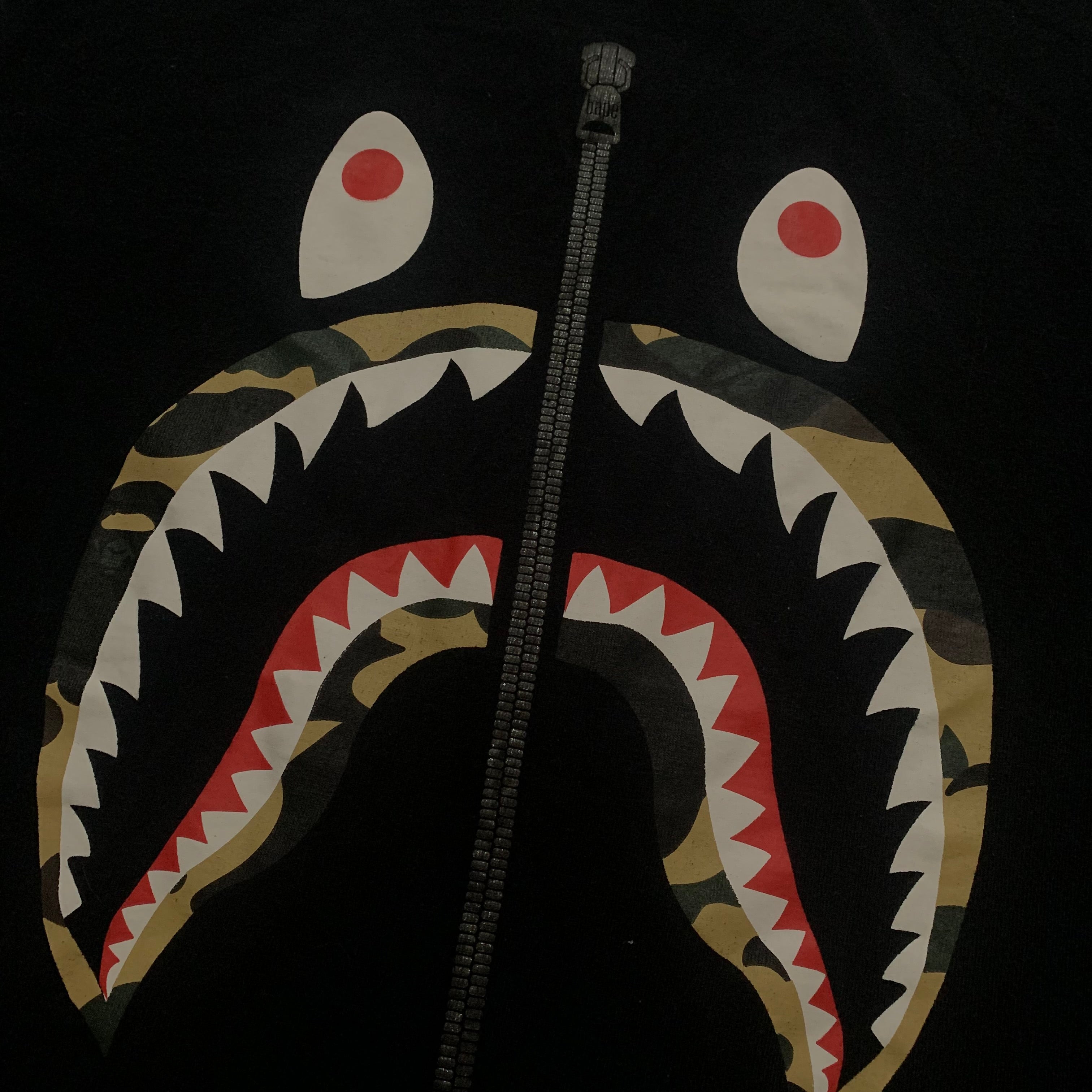 Bape Large Shark 1st Camo Black Tee A Bathing Ape