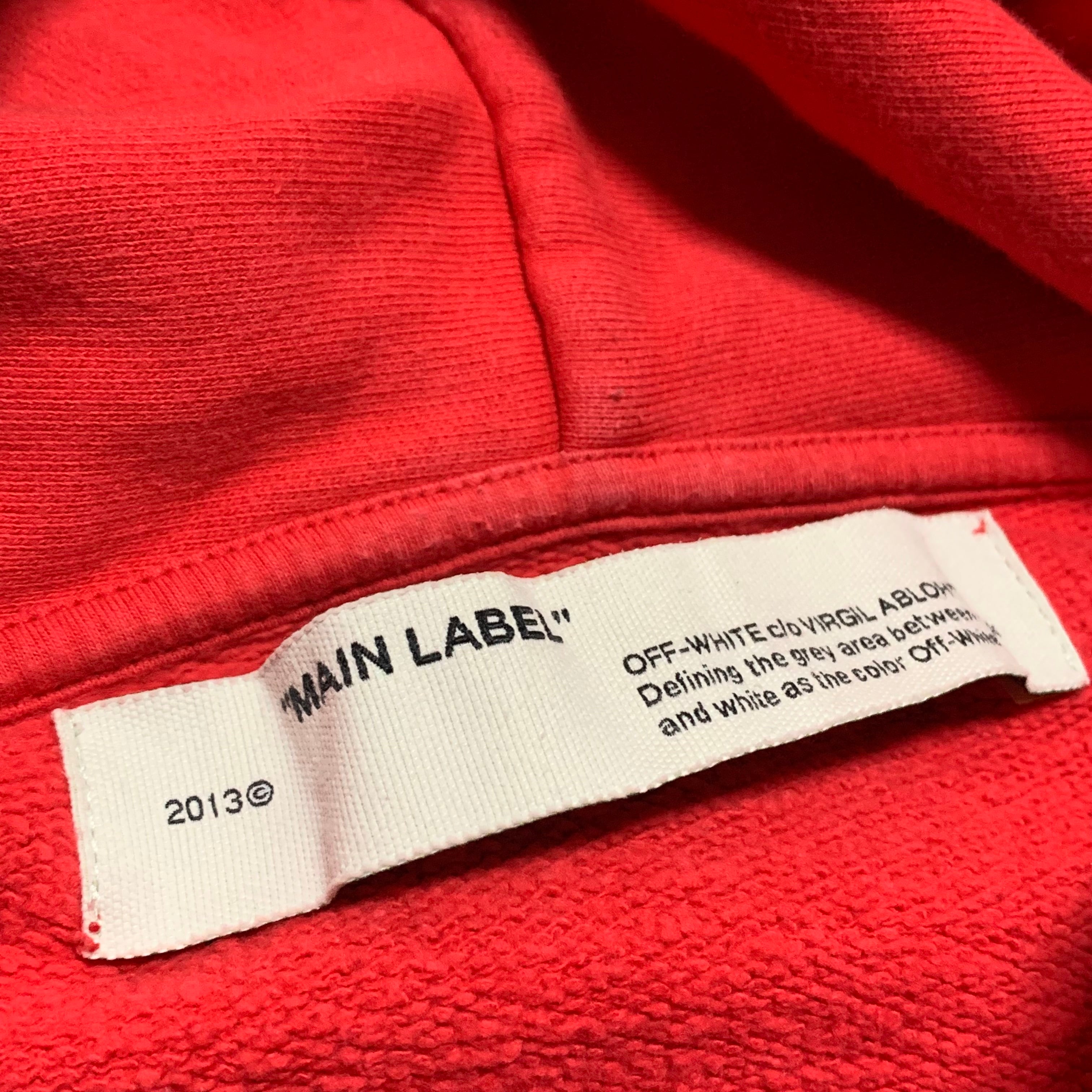 Off White Large Outline Arrows Red Hoodie Virgil Abloh