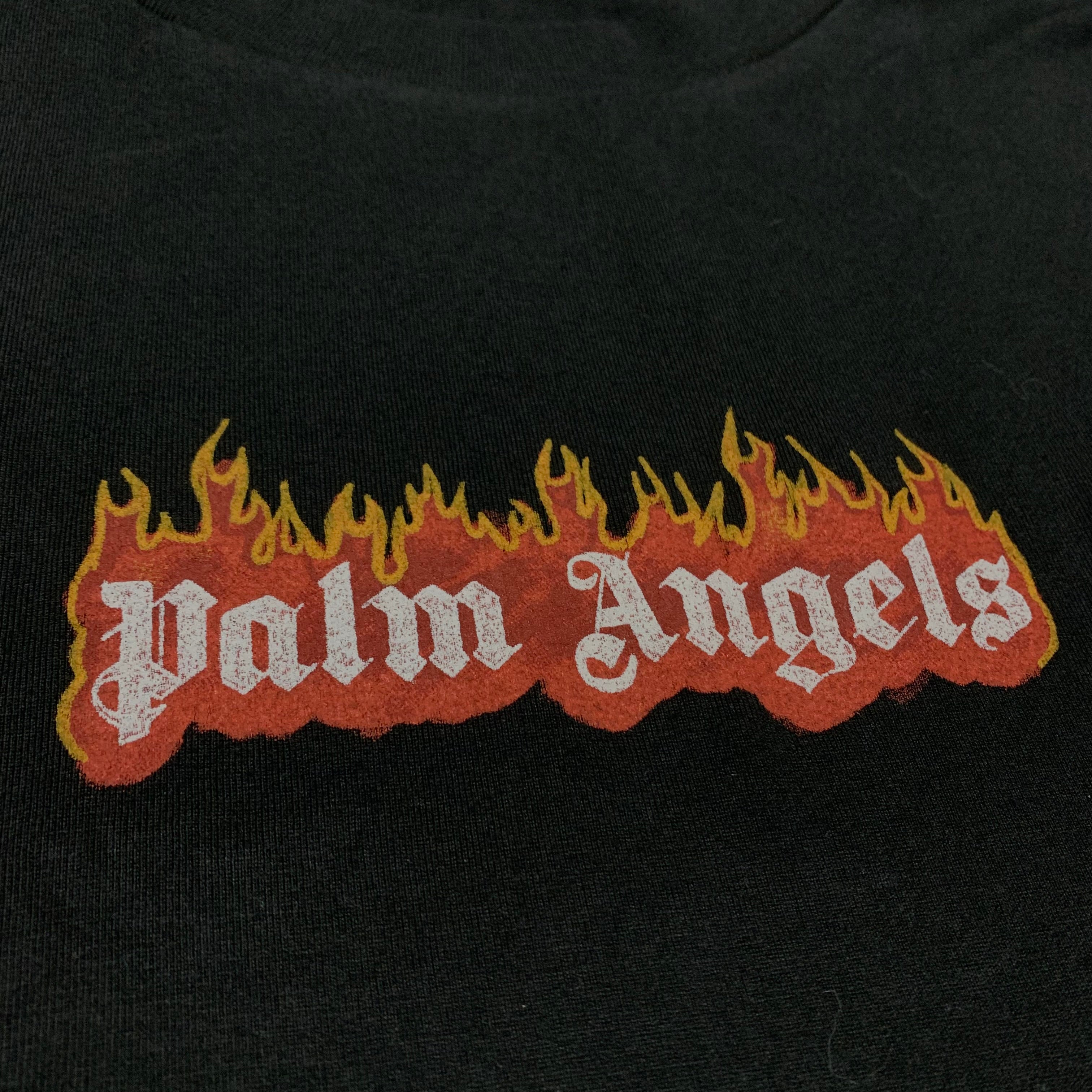 Palm Angels XL Flame Logo Black Tee