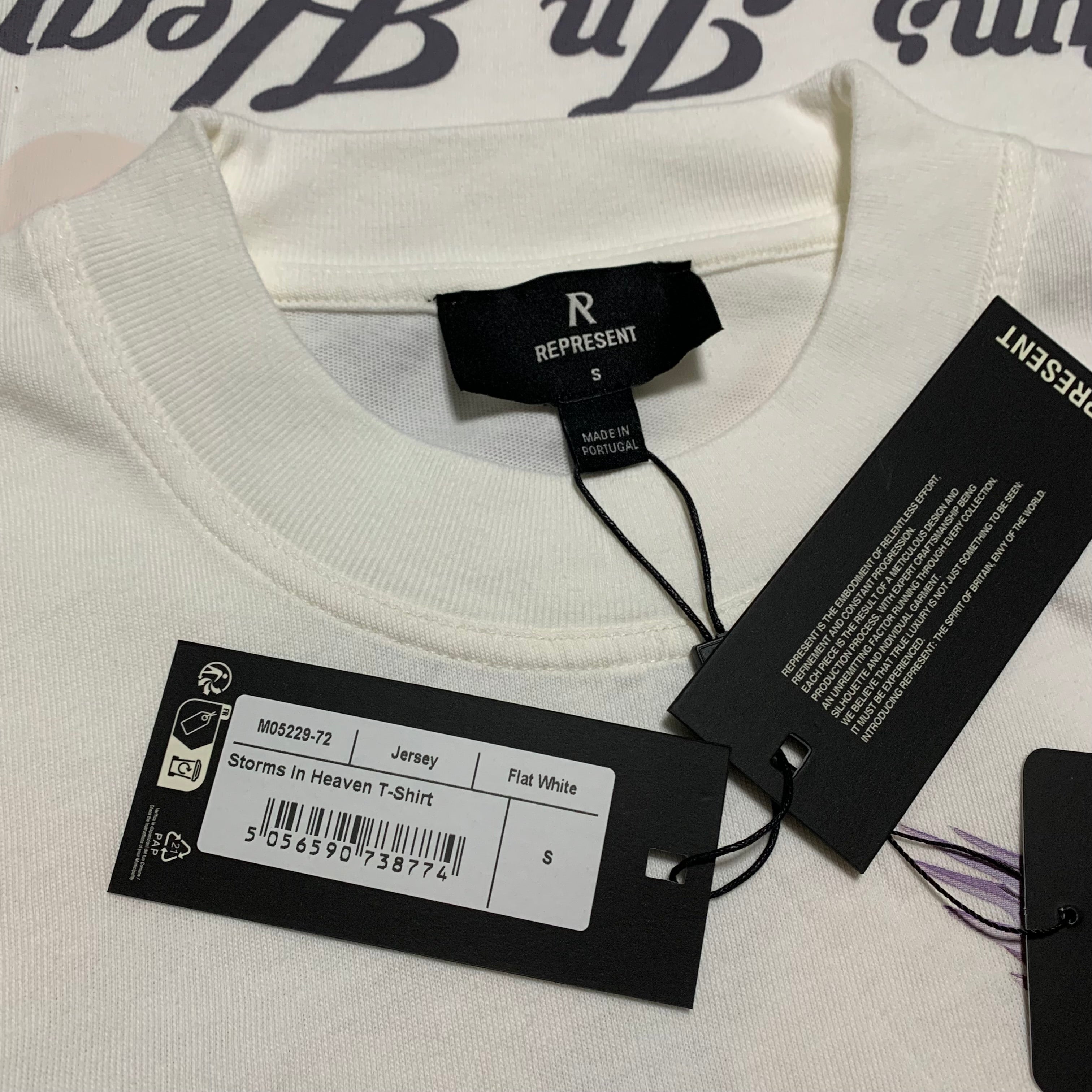 Represent Small Storms In Heaven Flat White Tee