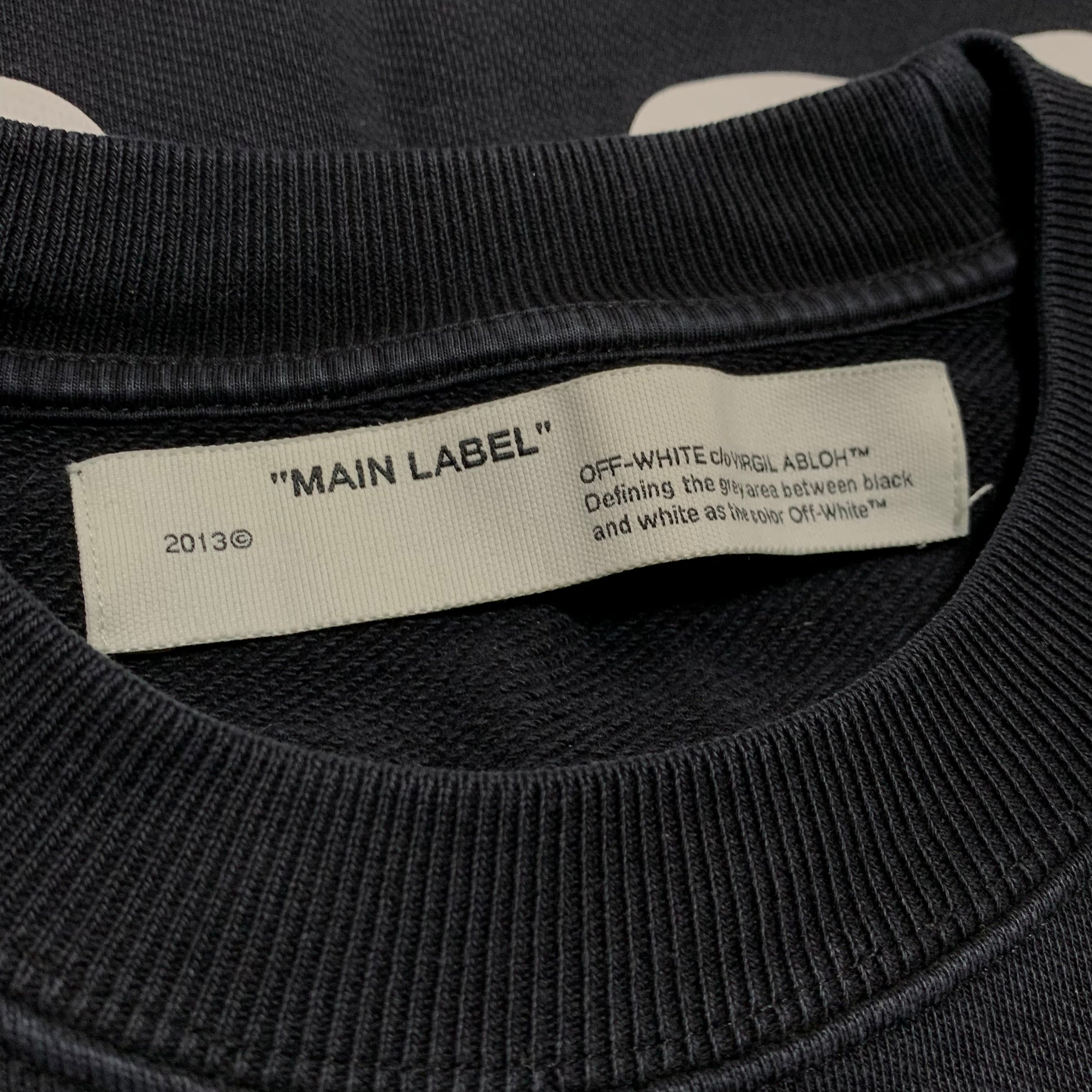 Off White Small Arrows Coral Black Sweatshirt Crewneck Pocket Virgil Abloh Unisex