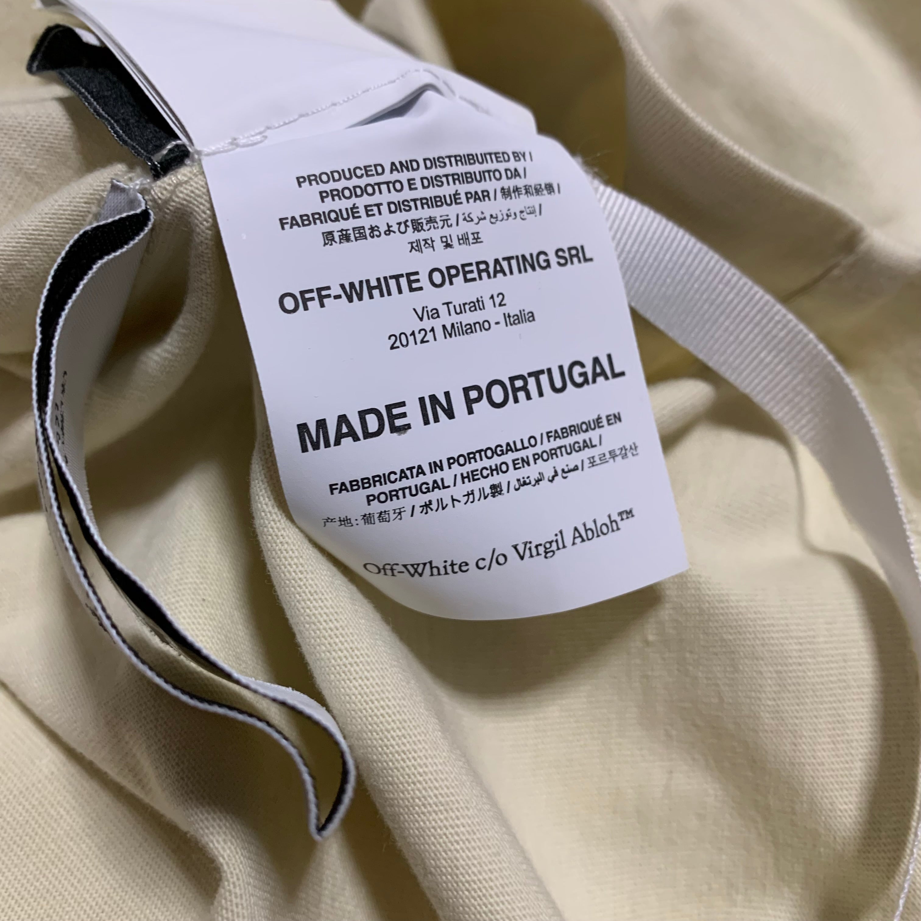 Off White Small Exactly The Opposite Cream White Tee Virgil Abloh