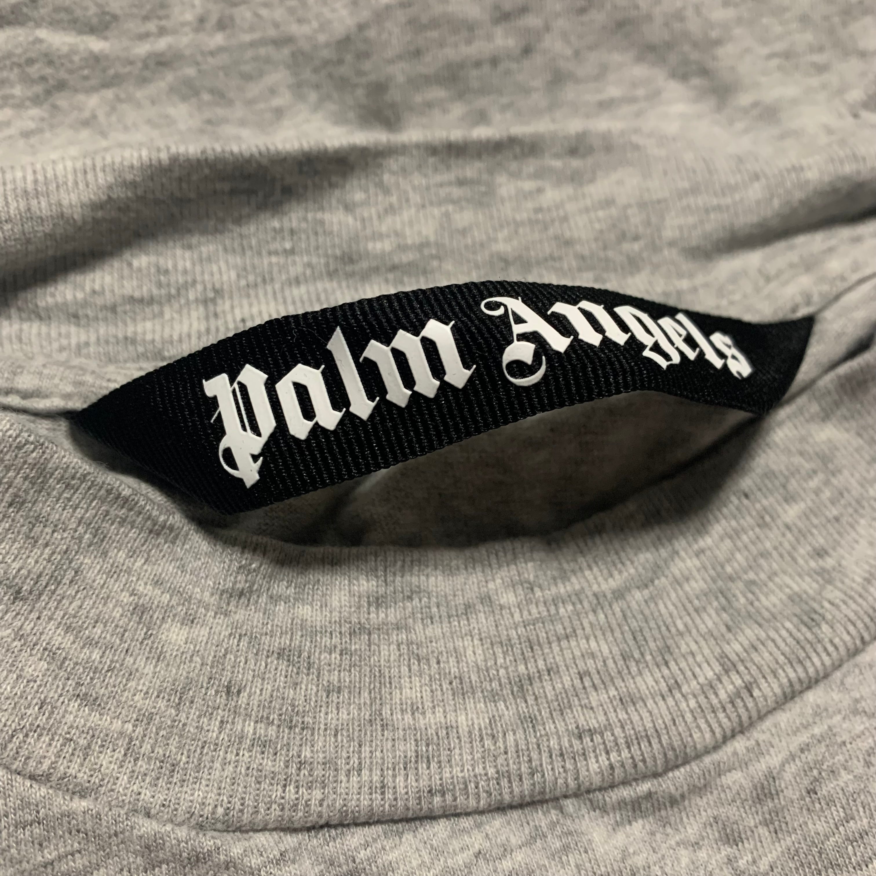 Palm Angels XS Paint Splatter Logo Grey Tee