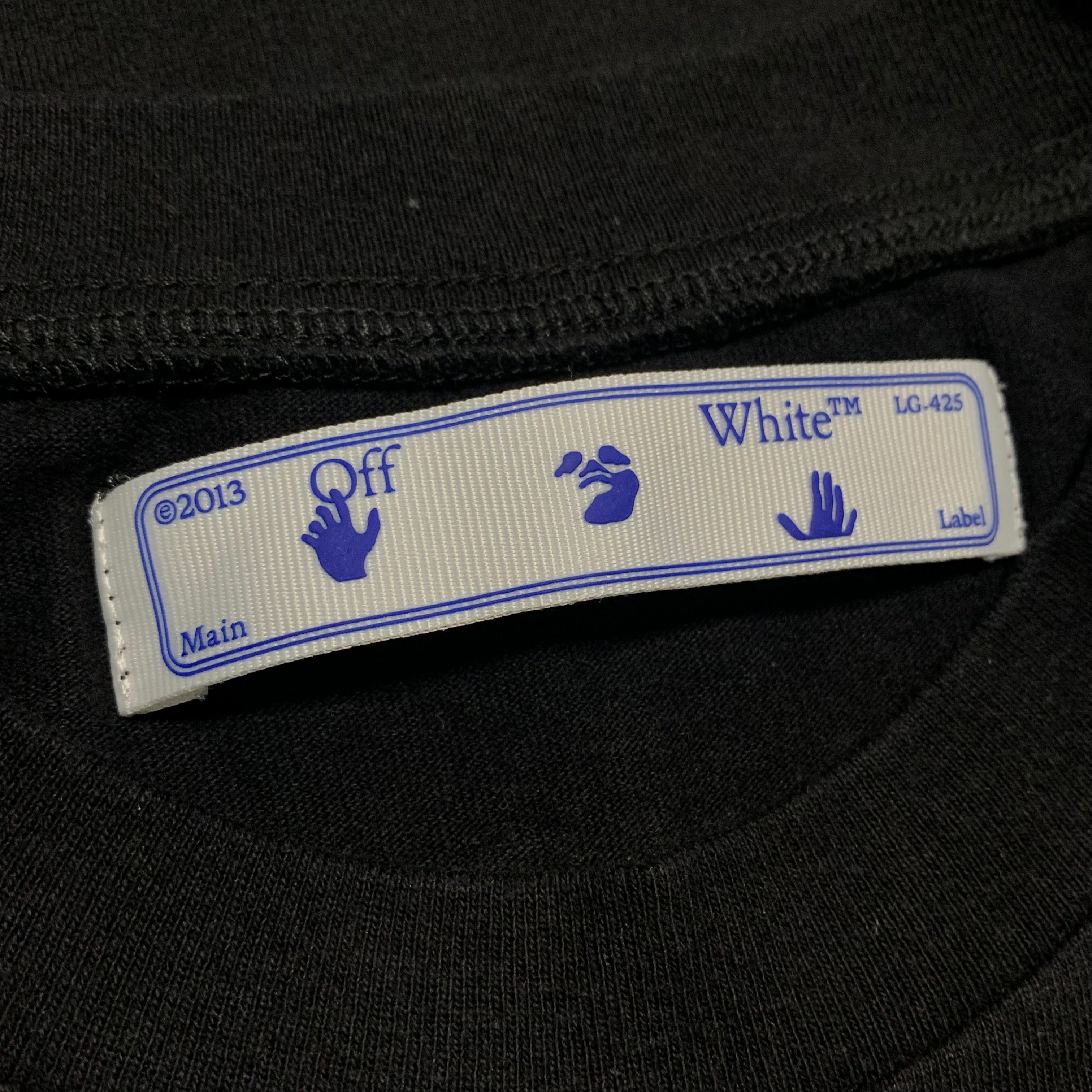 Off White Medium Pascal Arrows Black Tee Virgil Abloh Skeleton
