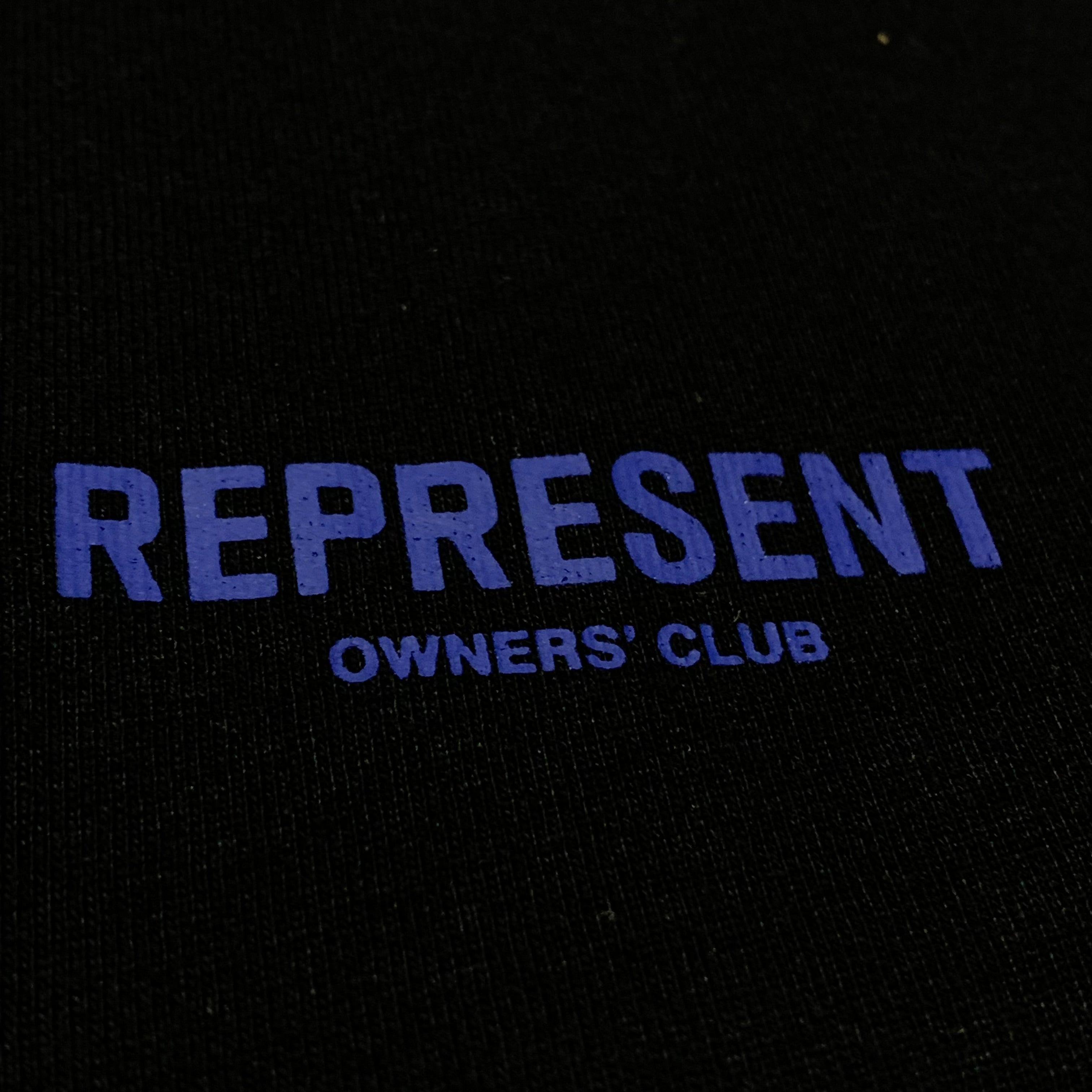 Represent XS Owners Club Jet Black Tee Blue Graphic