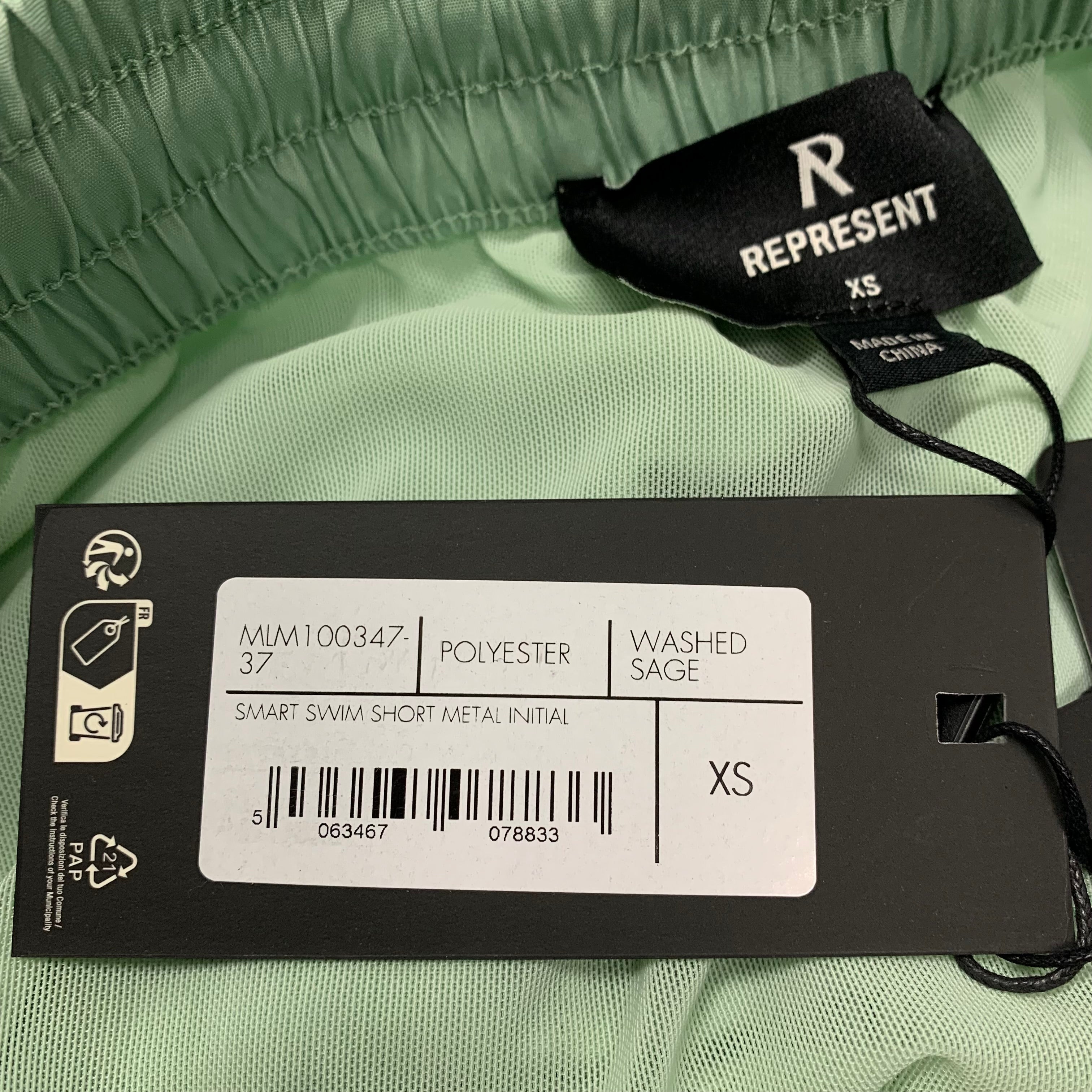 Represent XS Swim Shorts Mint Green Initial Bottoms