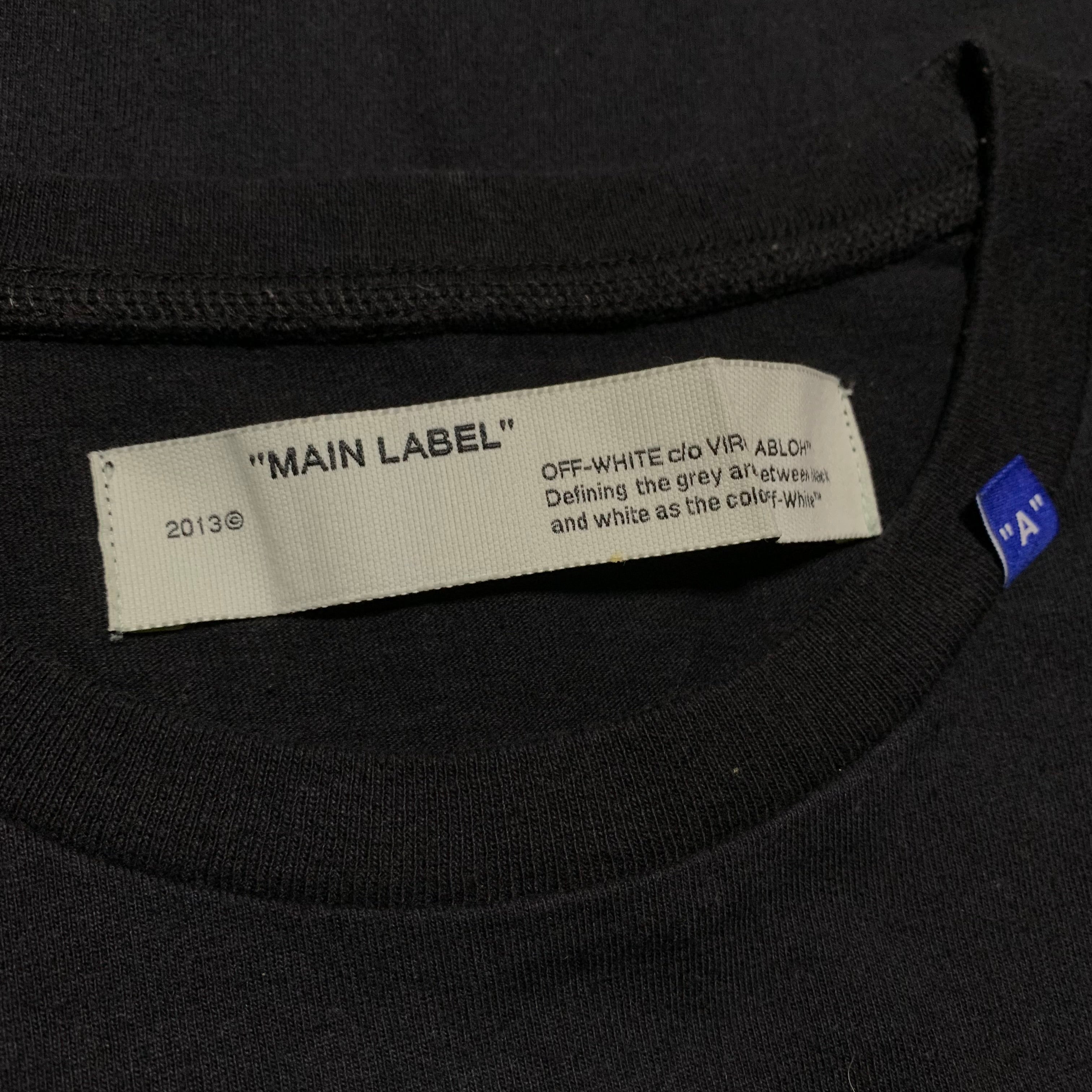 Off White XL Thermo Man Black Tee Virgil Abloh