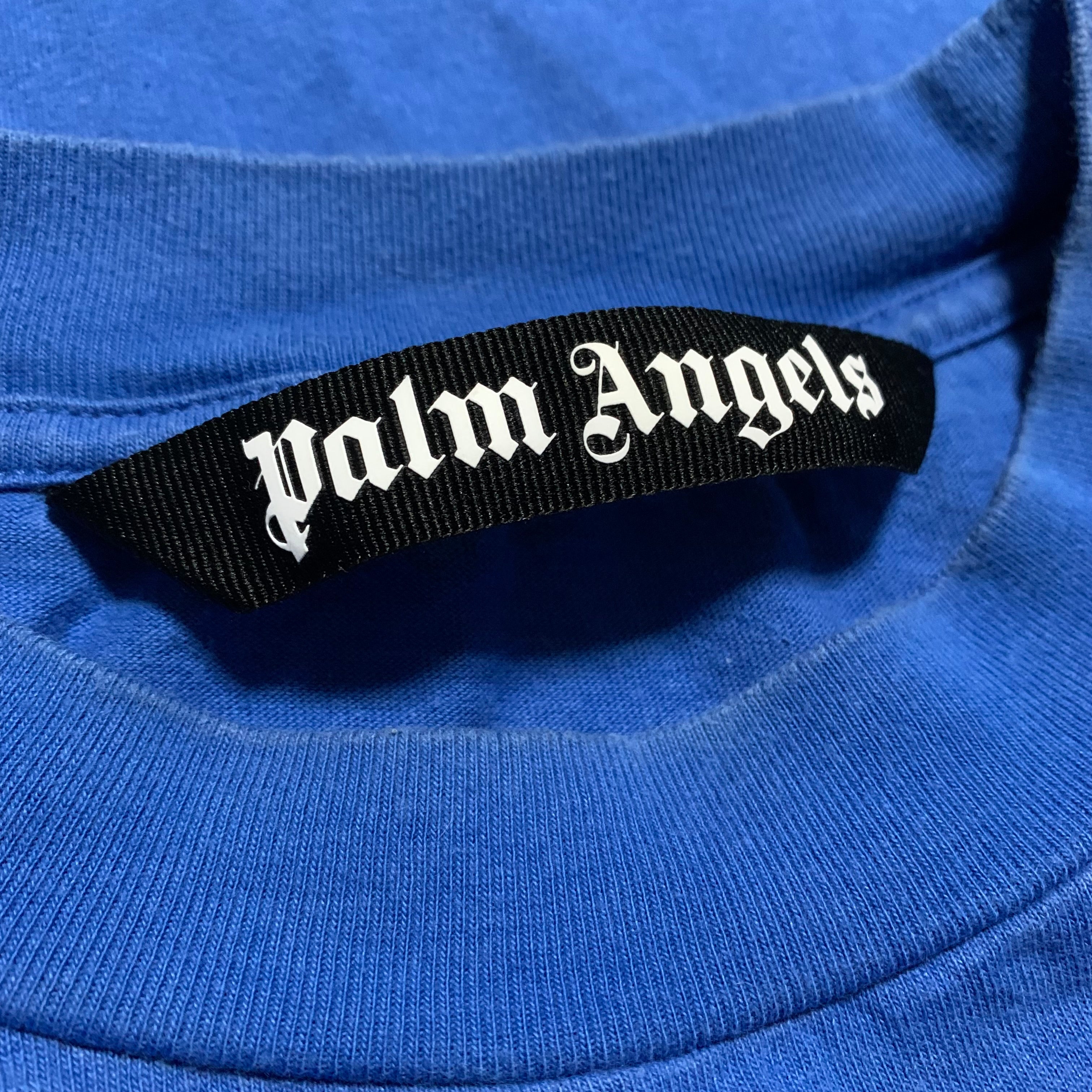 Palm Angels Medium Shark Graphic Blue Tee
