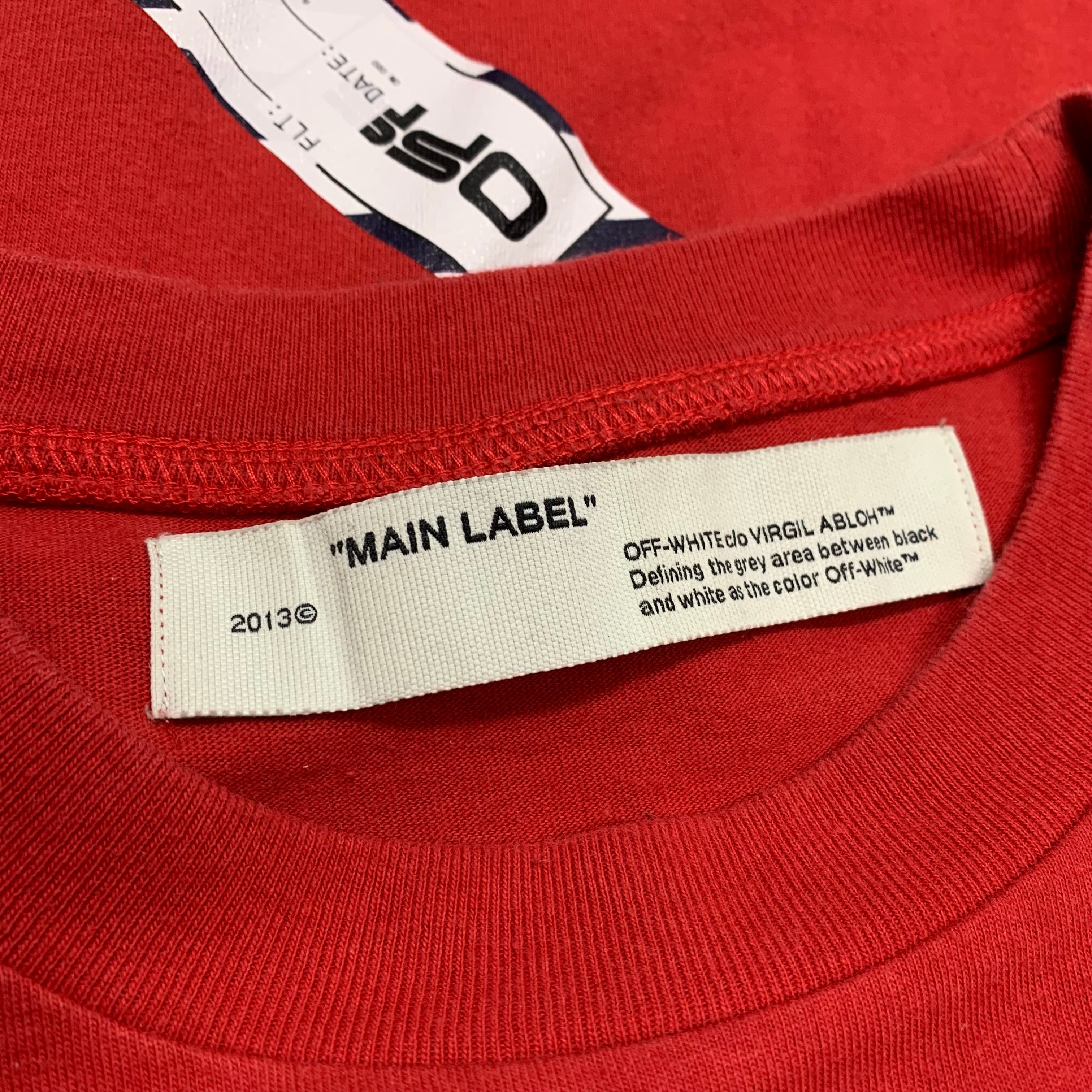 Off White Medium Tee Airport Arrows Red T-Shirt Virgil Abloh