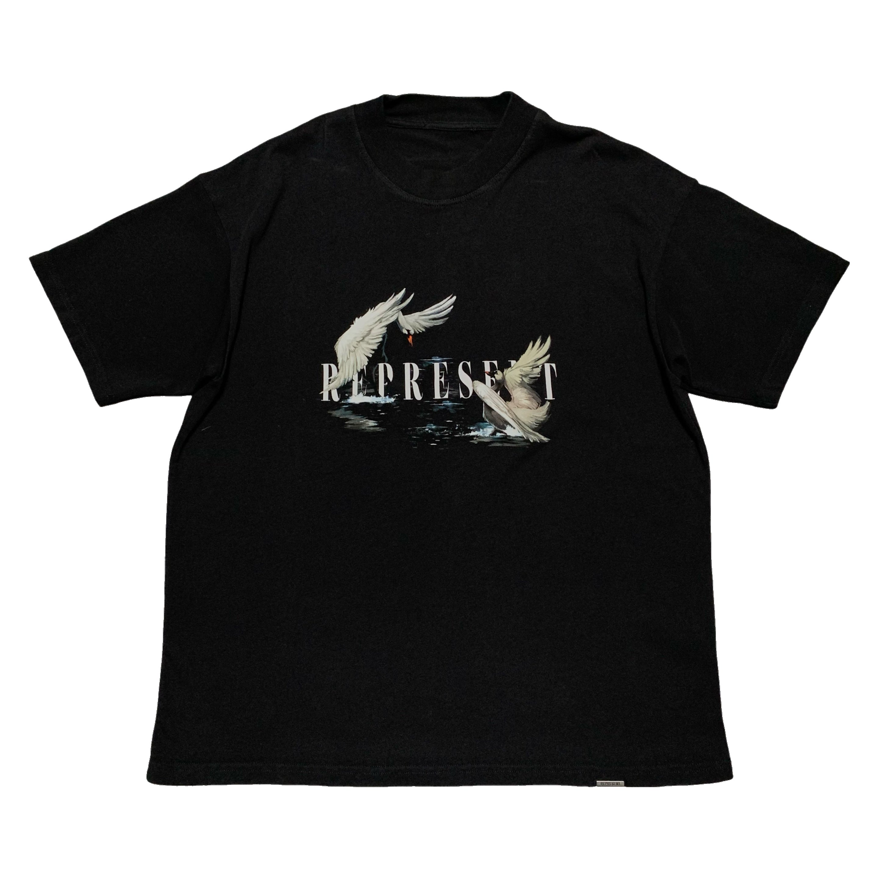 Represent Medium Swan Graphic Jet Black Tee
