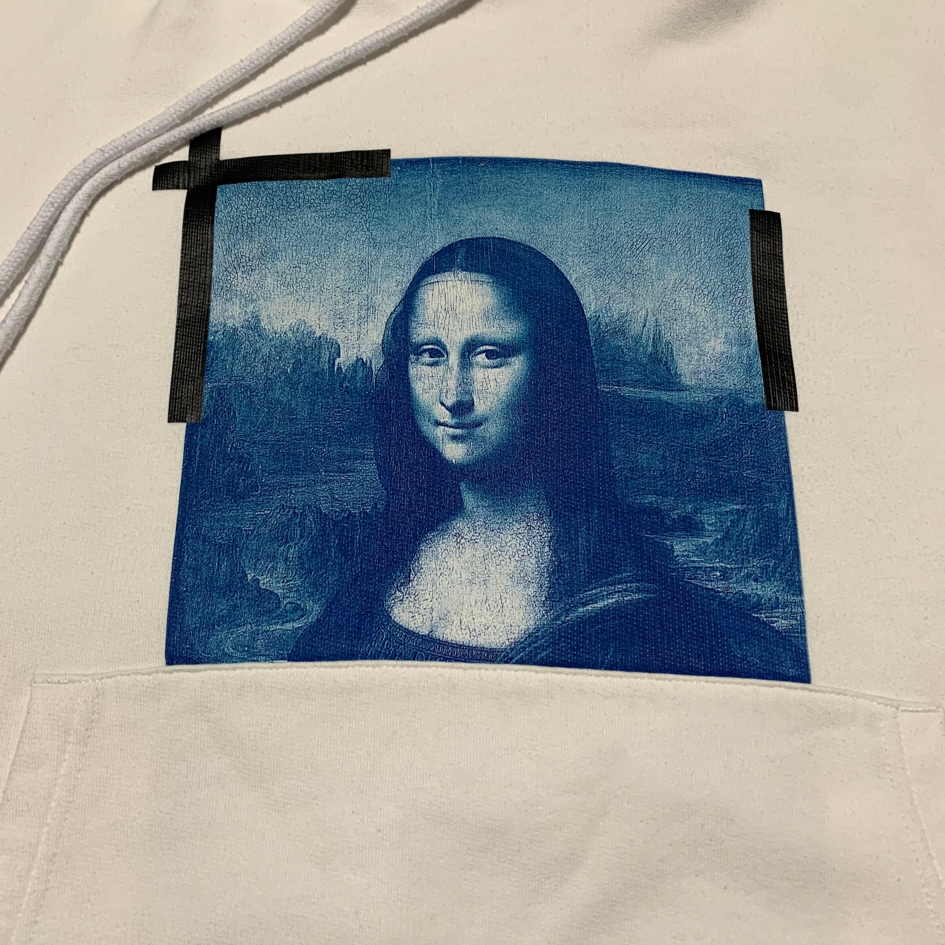 Off White Large Mona Lisa White Hoodie Virgil Abloh