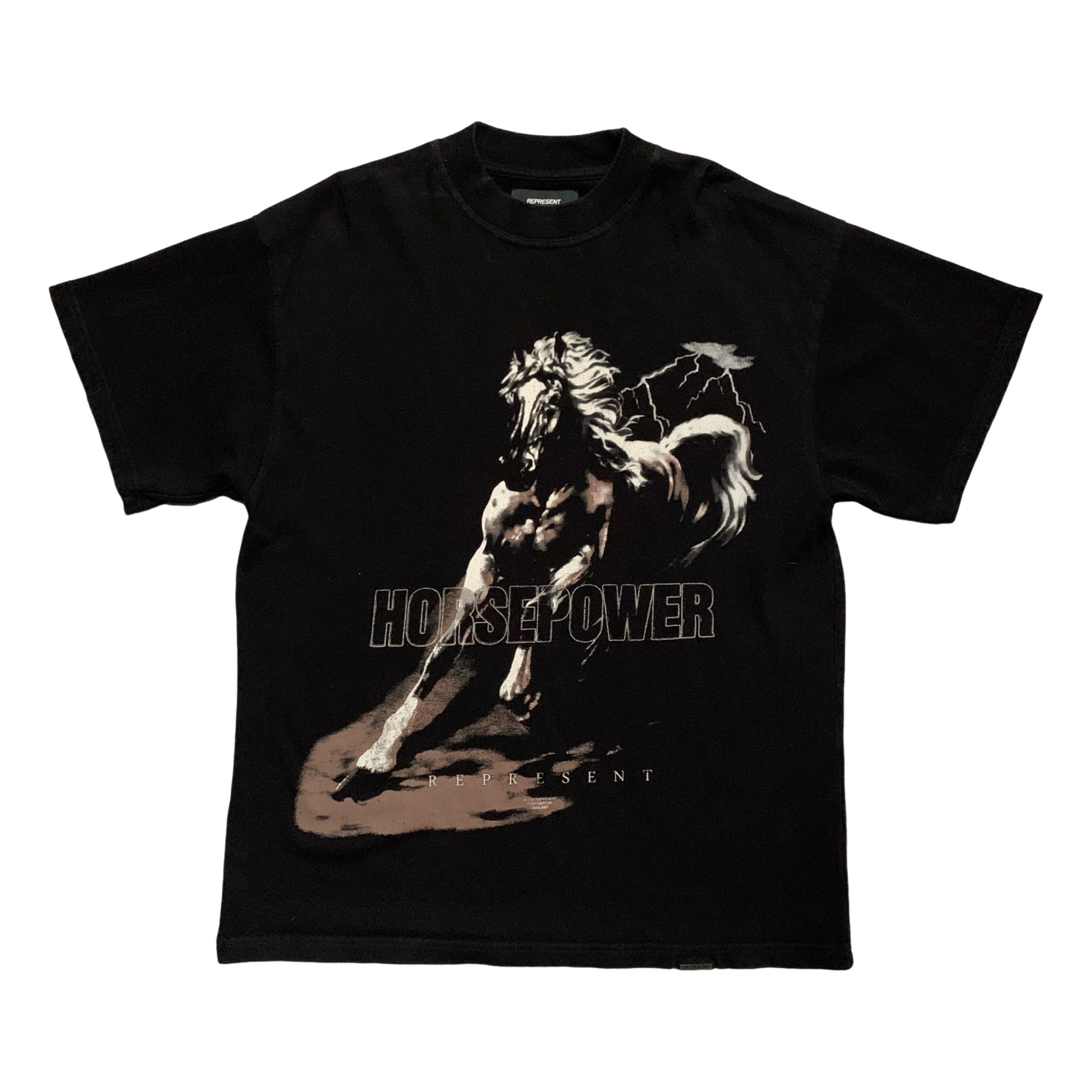 Represent Small Horse Power Jet Black Tee