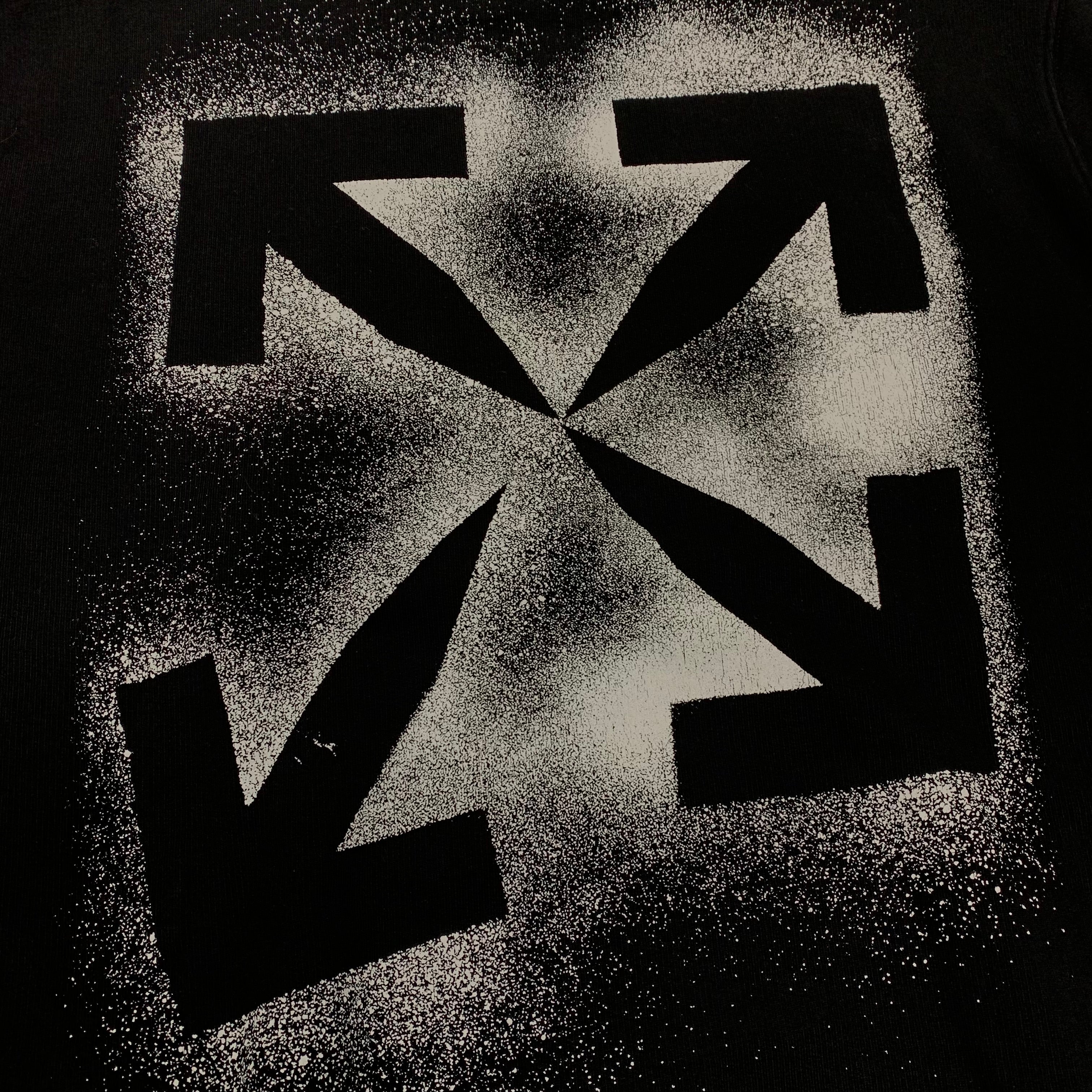 Off White Large Tee Stencil Arrow Black Sweatshirt Crewneck Virgil Abloh