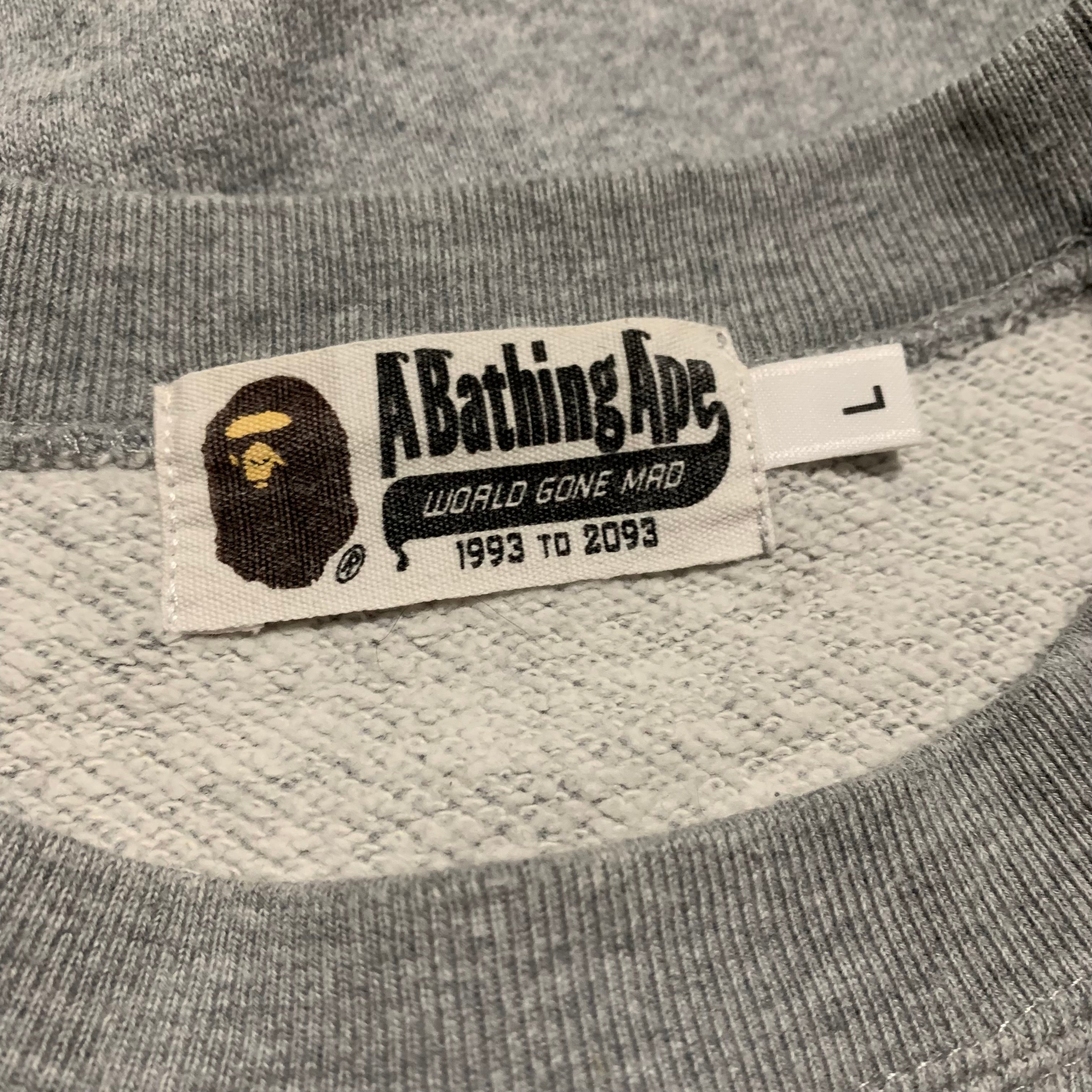 Bape Large Gold By Bathing Ape Grey Sweater Sweatshirt Crewneck A Bathing Ape