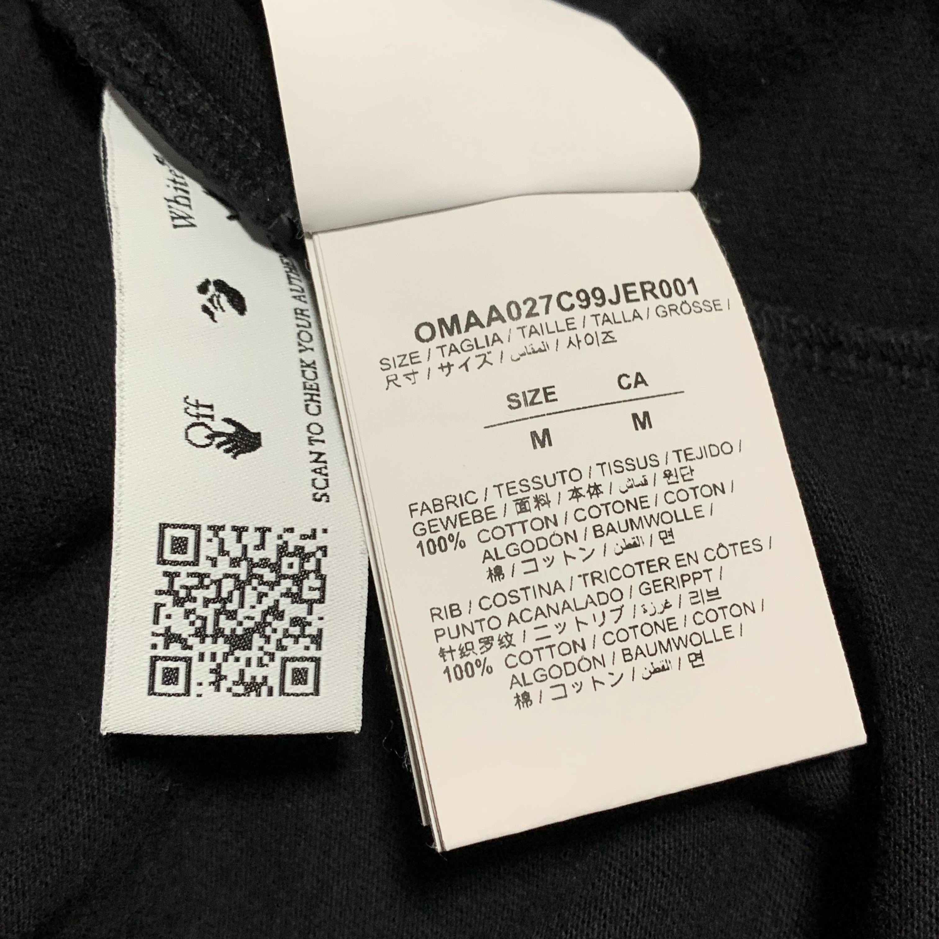 Off White Medium Black Diag Graphic Tee Virgil Abloh