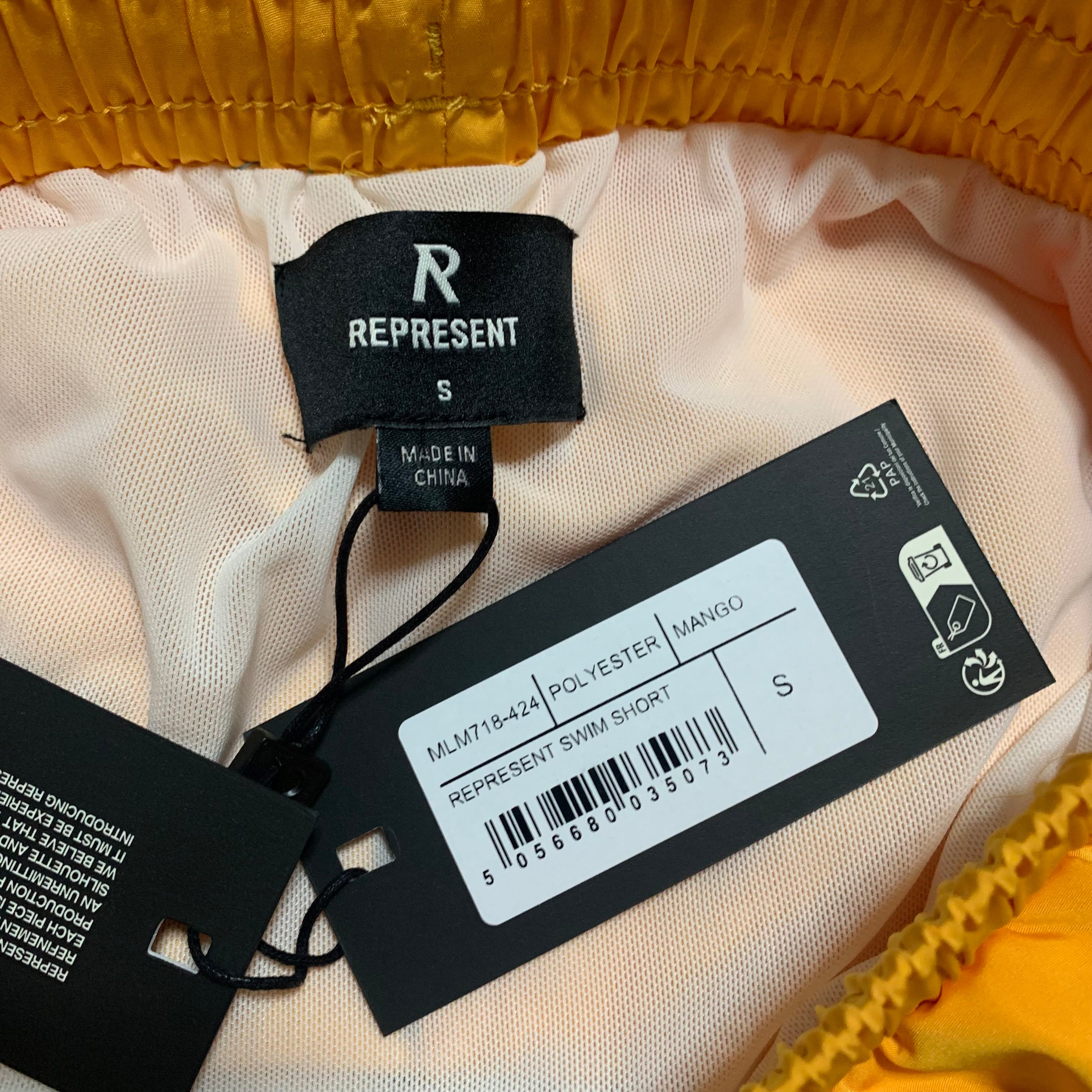 Represent Small Swim Shorts Orange Bottoms