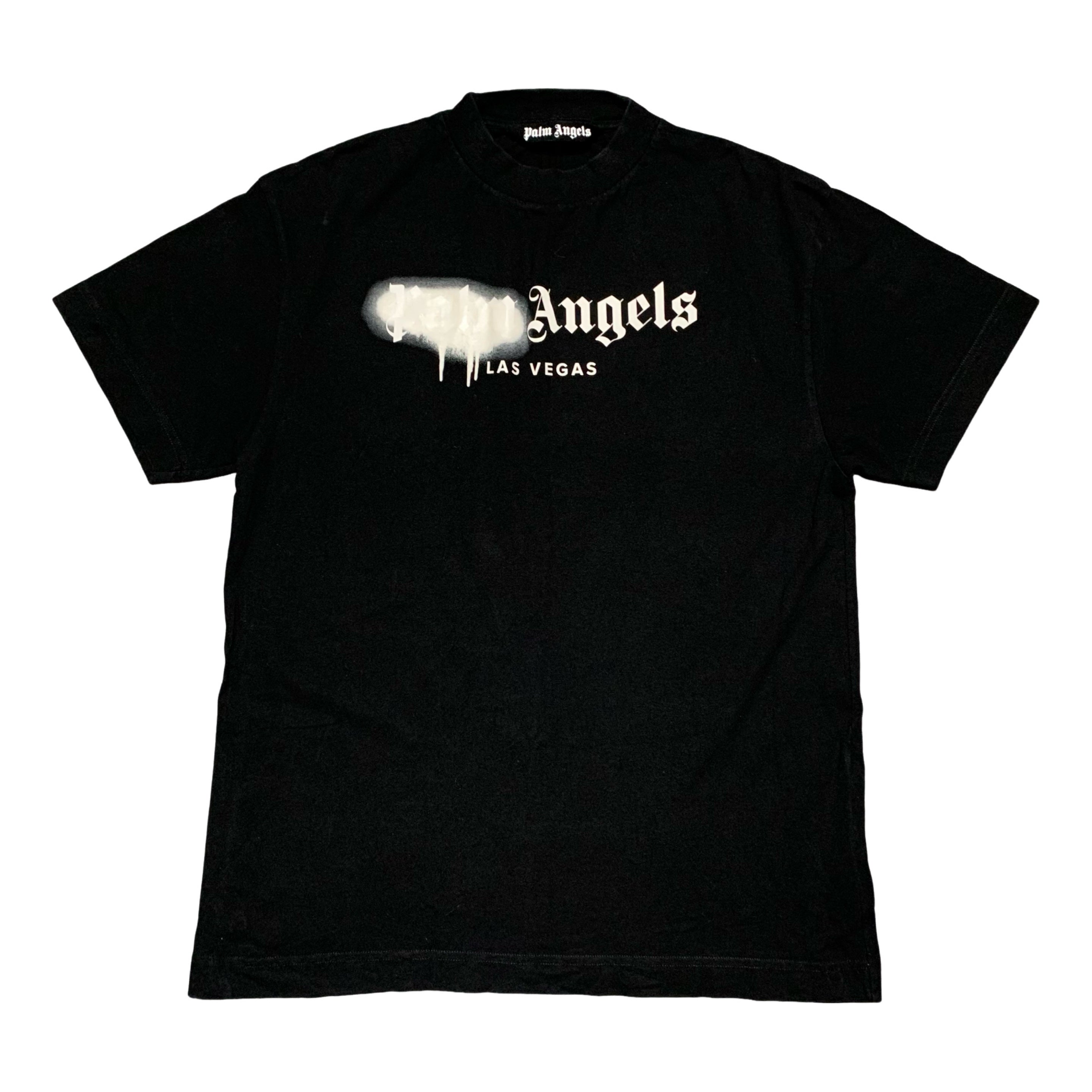 Palm Angels Large Las Vegas Sprayed Black Tee