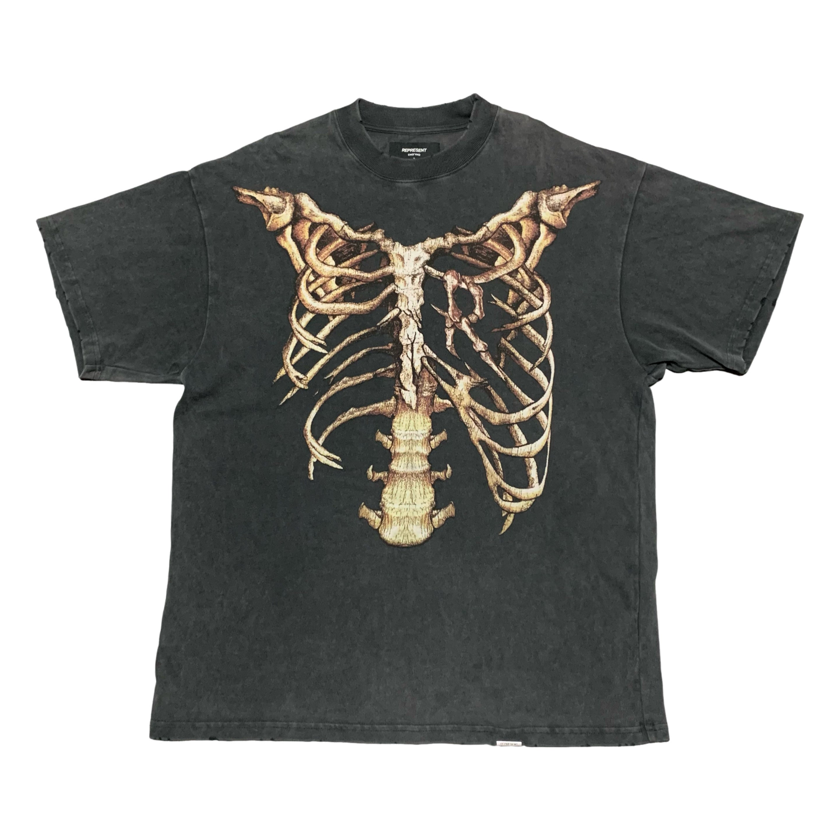 Represent Small Bones Vintage Grey Tee Skeleton