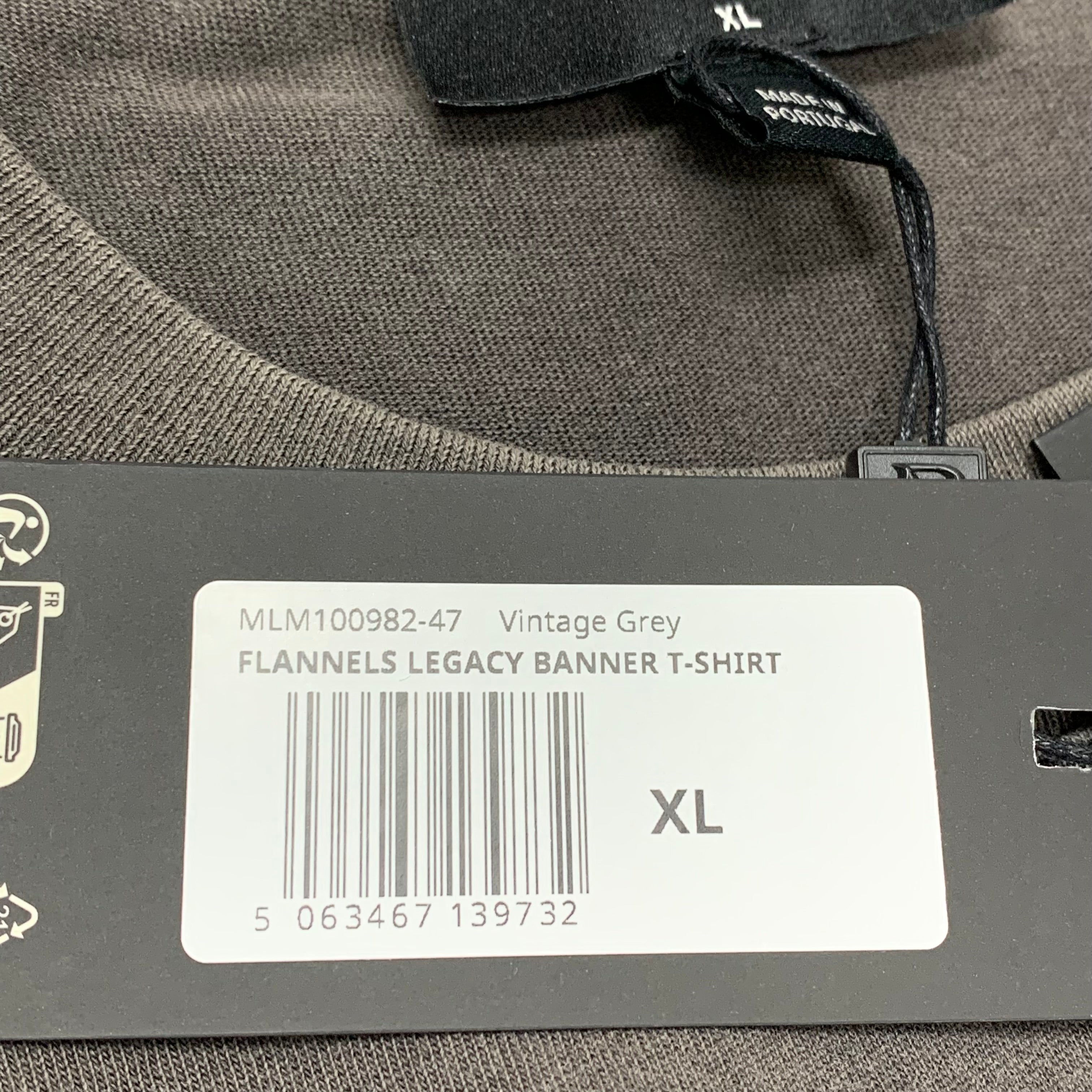 Represent XL Tee Flannels Legacy Banner Vintage Grey T-Shirt