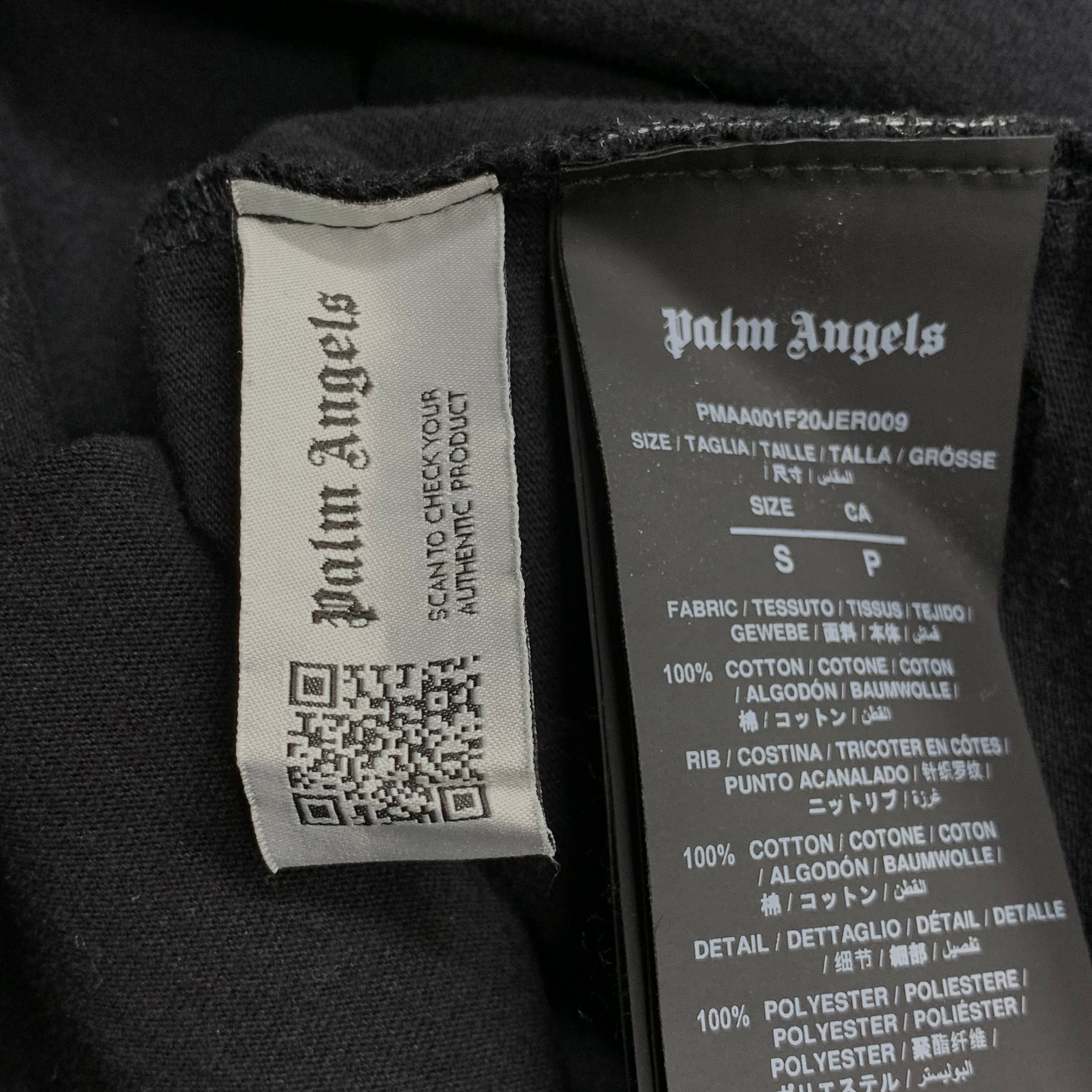 Palm Angels Small Tee New Folk Black T-Shirt