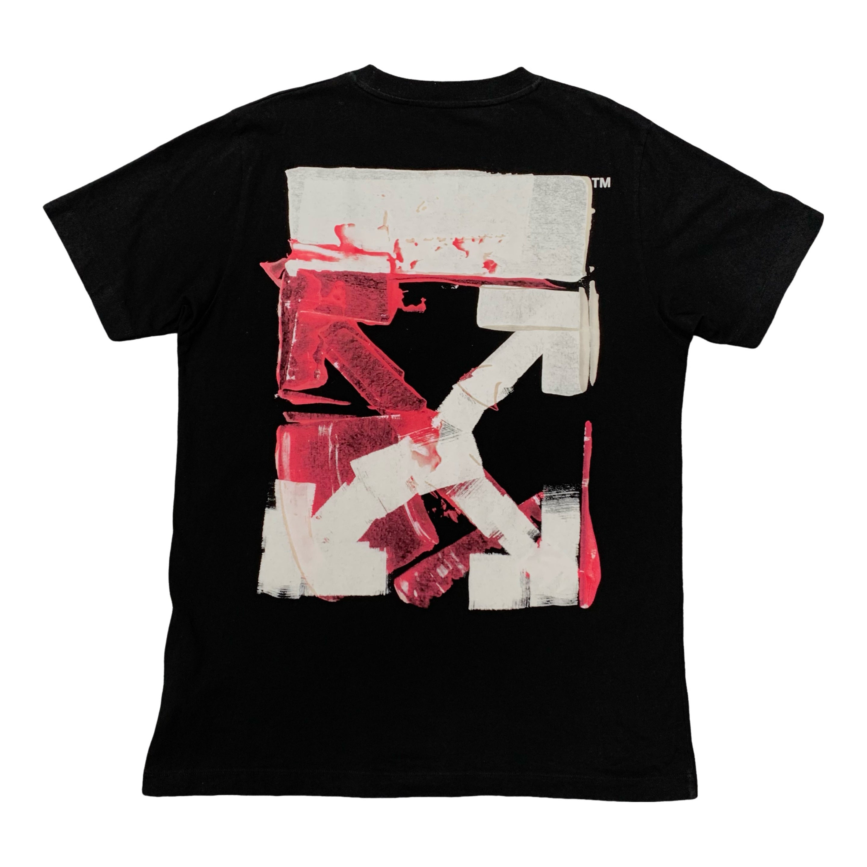 Off White Large Tee Acrylic Arrows Black T-Shirt Virgil Abloh
