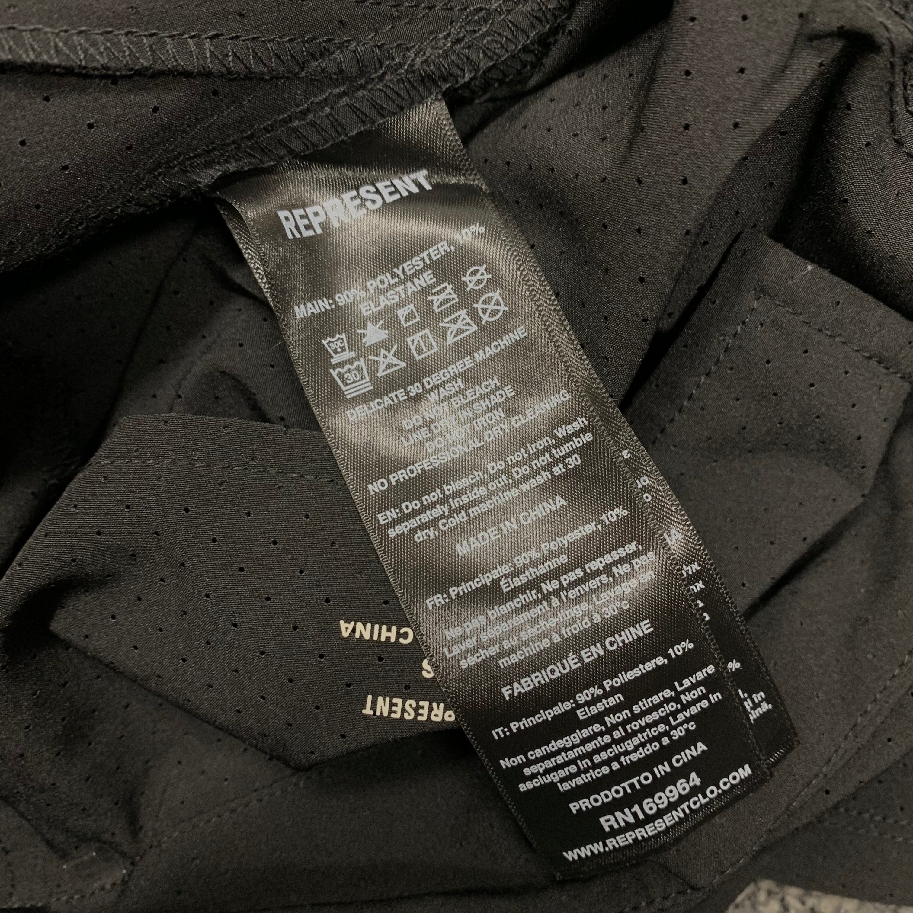 Represent Small Shorts 247 Fused Black Mesh Shorts
