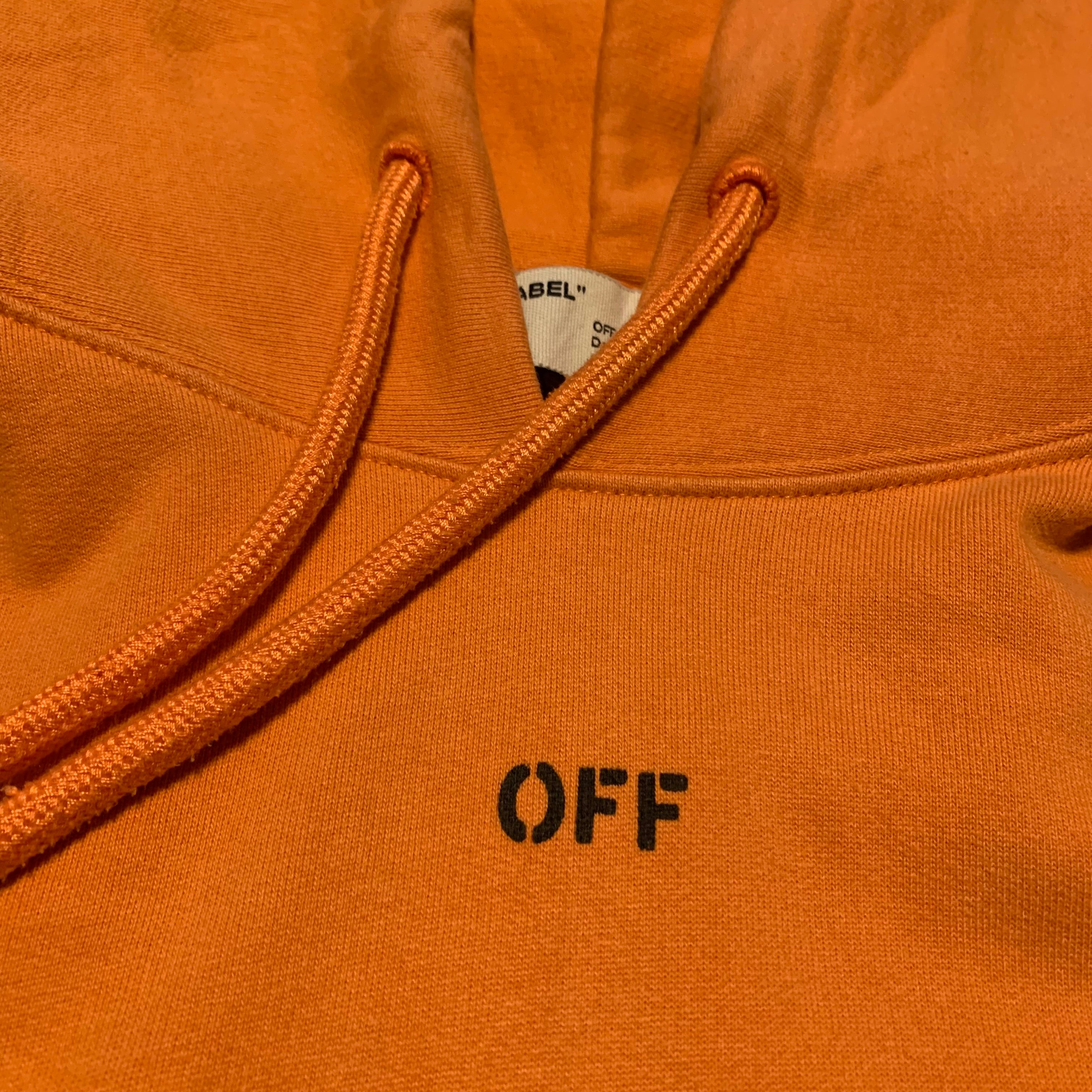 Off White Medium Graffiti Arrows Orange Hoodie Virgil Abloh