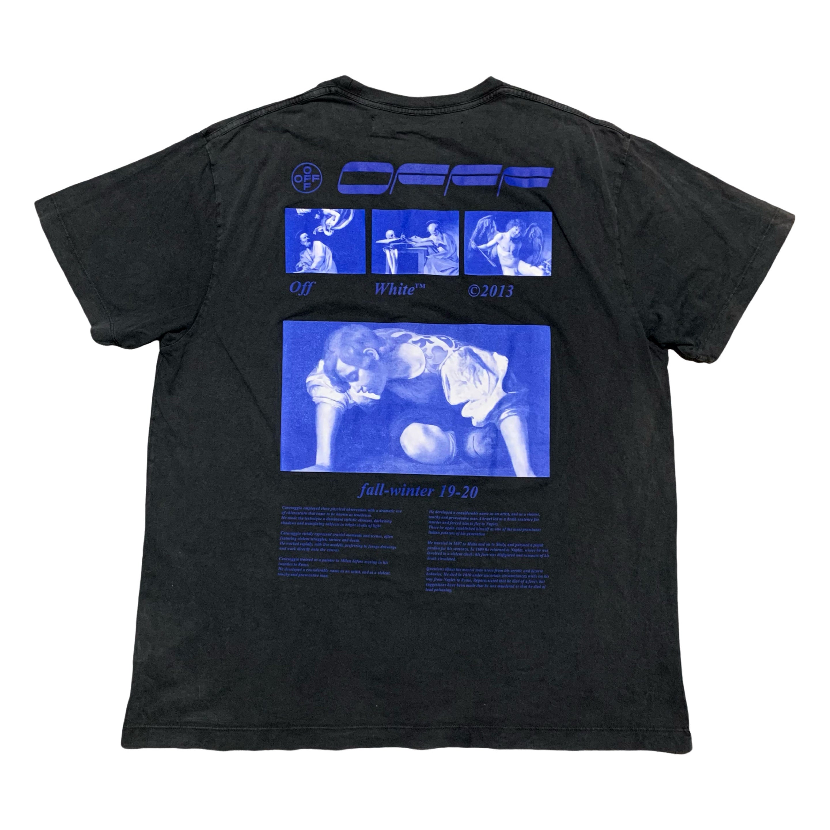 Off White Small Caravaggio Hardcore Black Tee Oversized Fit Virgil Abloh