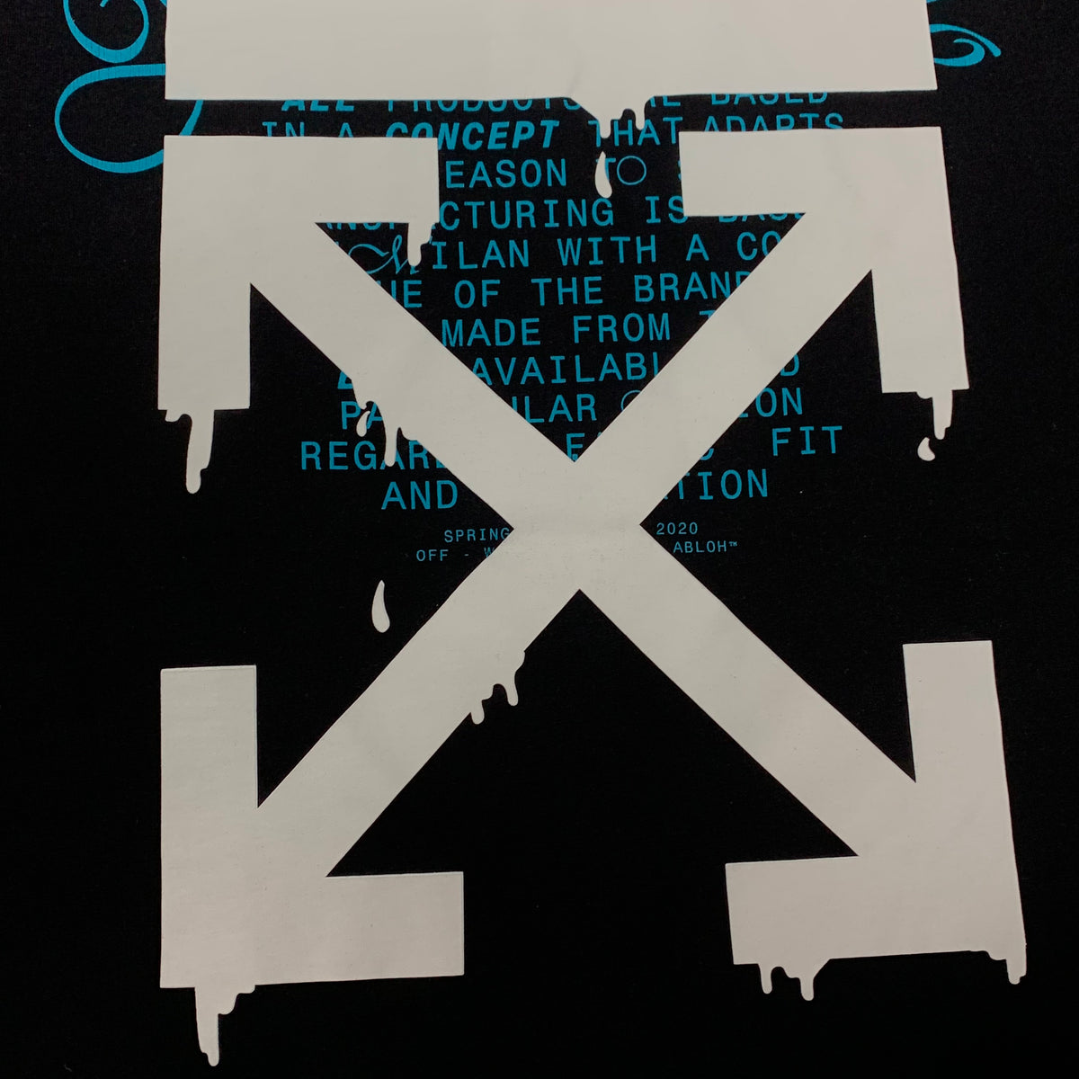 Off White Medium Tee Golden Ratio Dripping Arrows Black T-Shirt Virgil Abloh