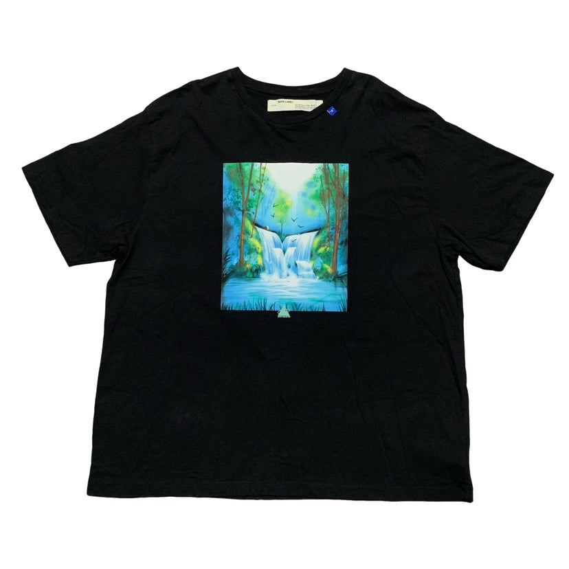 Off White XL Tee Waterfall Arrows Black T-Shirt Virgil Abloh