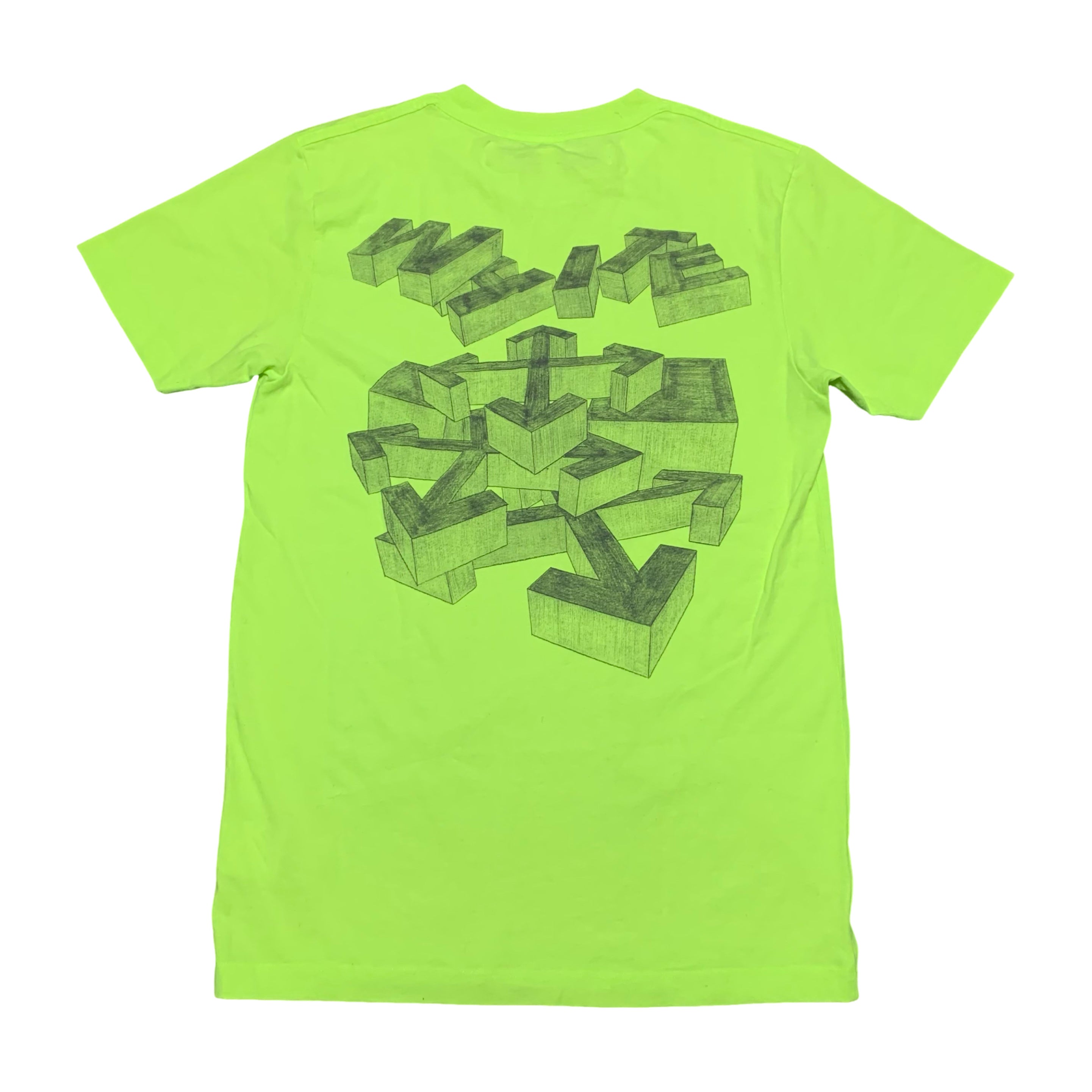 Off White Small Arrows Graphic Neon Green Tee Virgil Abloh