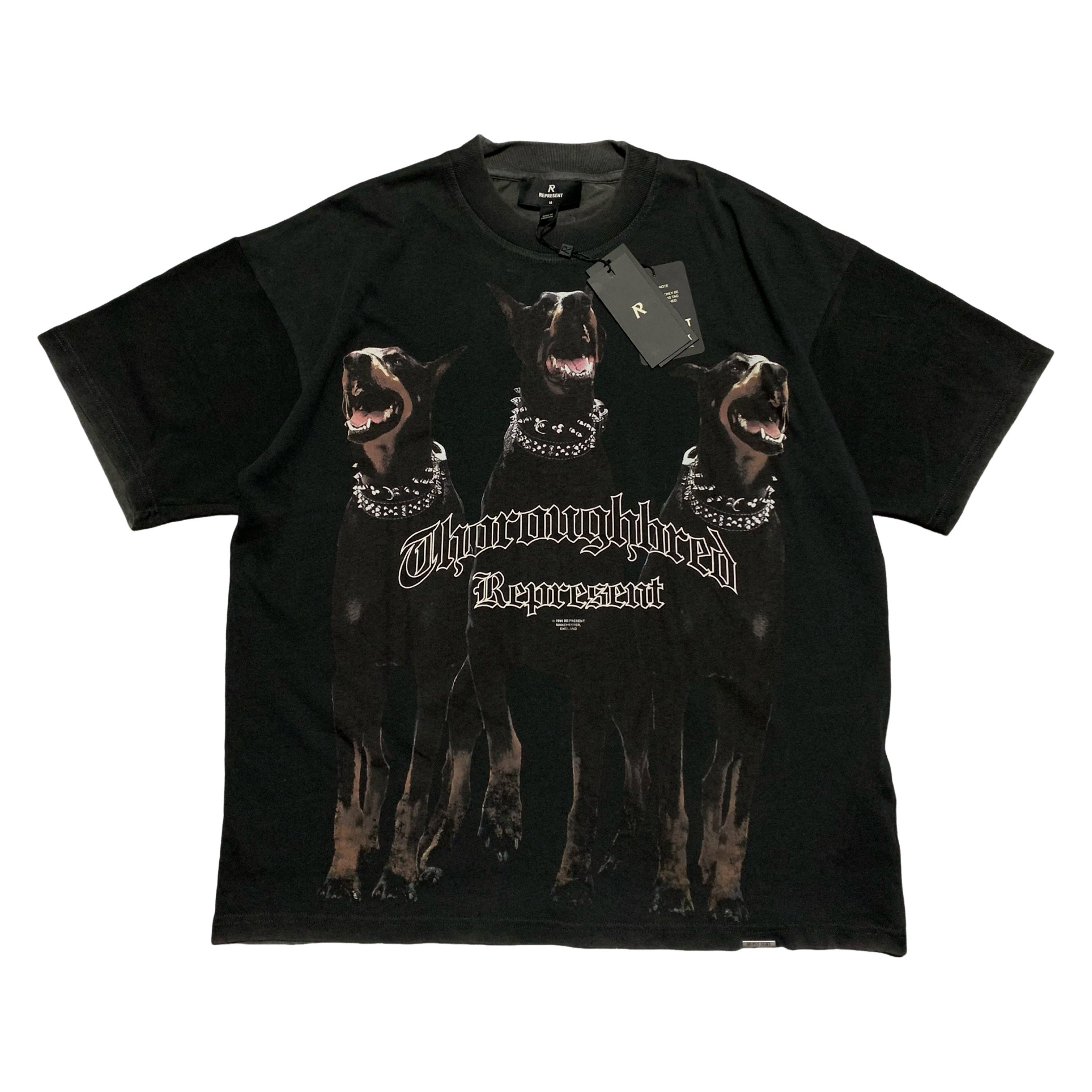 Represent Medium Thoroughbred Dog Vintage Black Tee